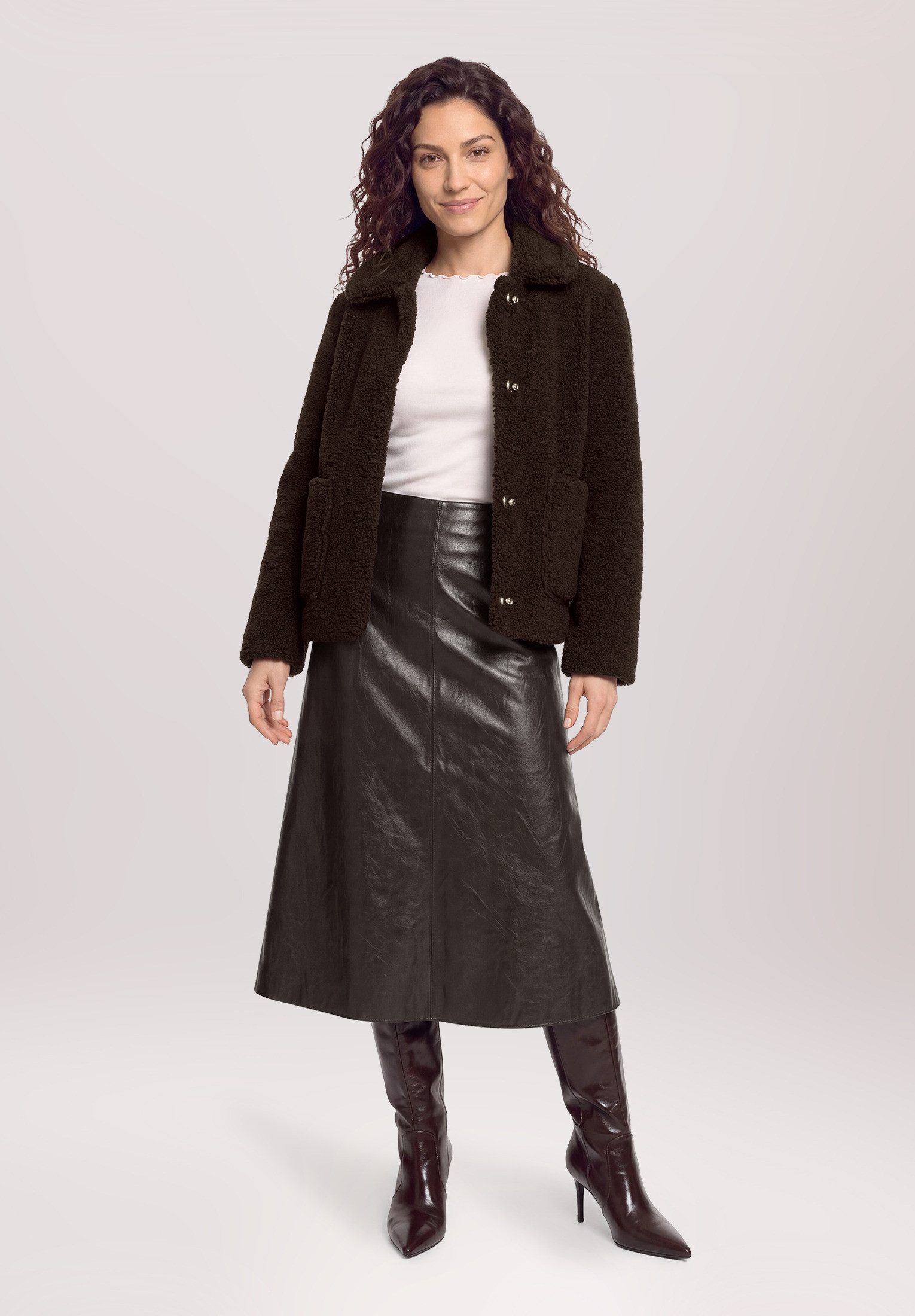 Cartoon Plüschjacke Damen mit Kragen