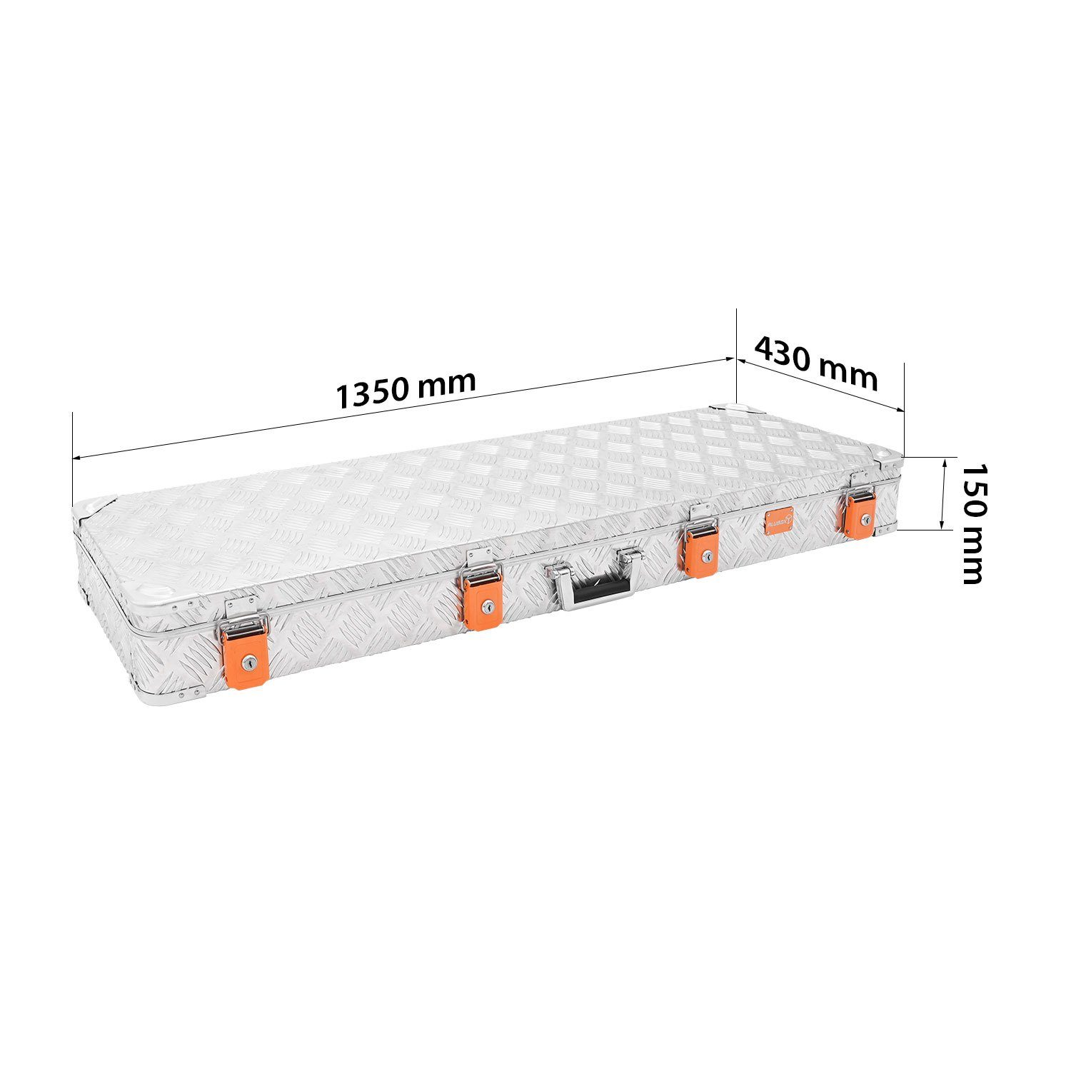 ALUBOX Koffer Schutzkoffer Aluminium Riffelblech, 0 Rollen, mit 2 Rollen