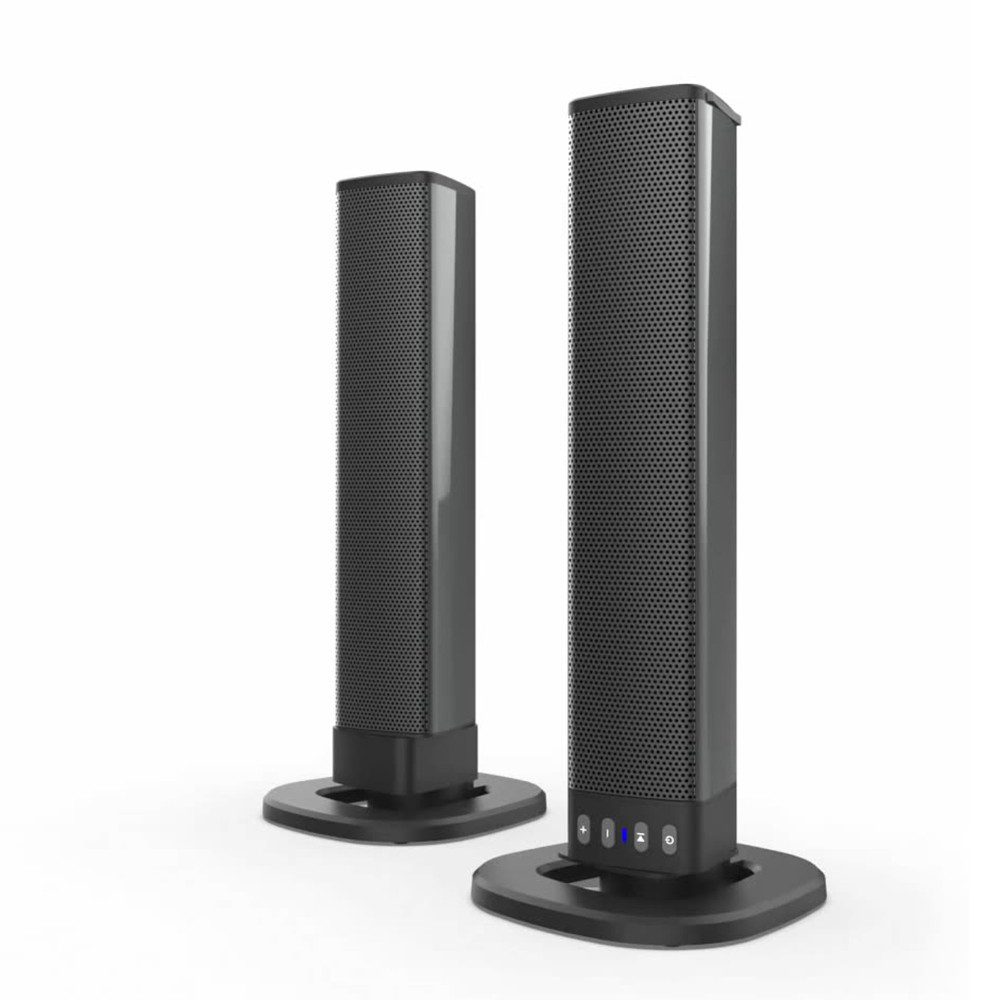 Tekoo Kabellose 2-in-1 Soundbar & PC-Lautsprecher, Bluetooth 5.0, 20W Soundbar 2.0 (Bluetooth, 20 W, 2-in-1 Teilbares Design, Bluetooth 5.0, 2000mAh Akku)