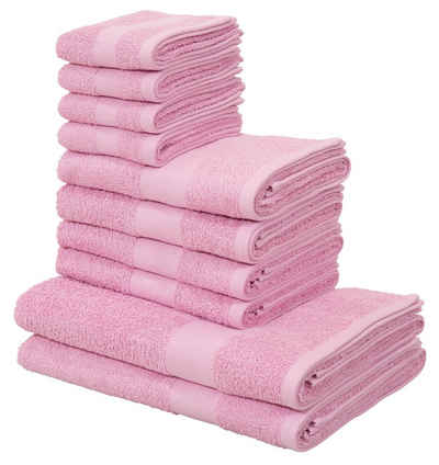 my home Handtuch Set »Melli« (Set, 10-tlg), Handtuchset in dezenten Farben, Baumwoll-Handtücher