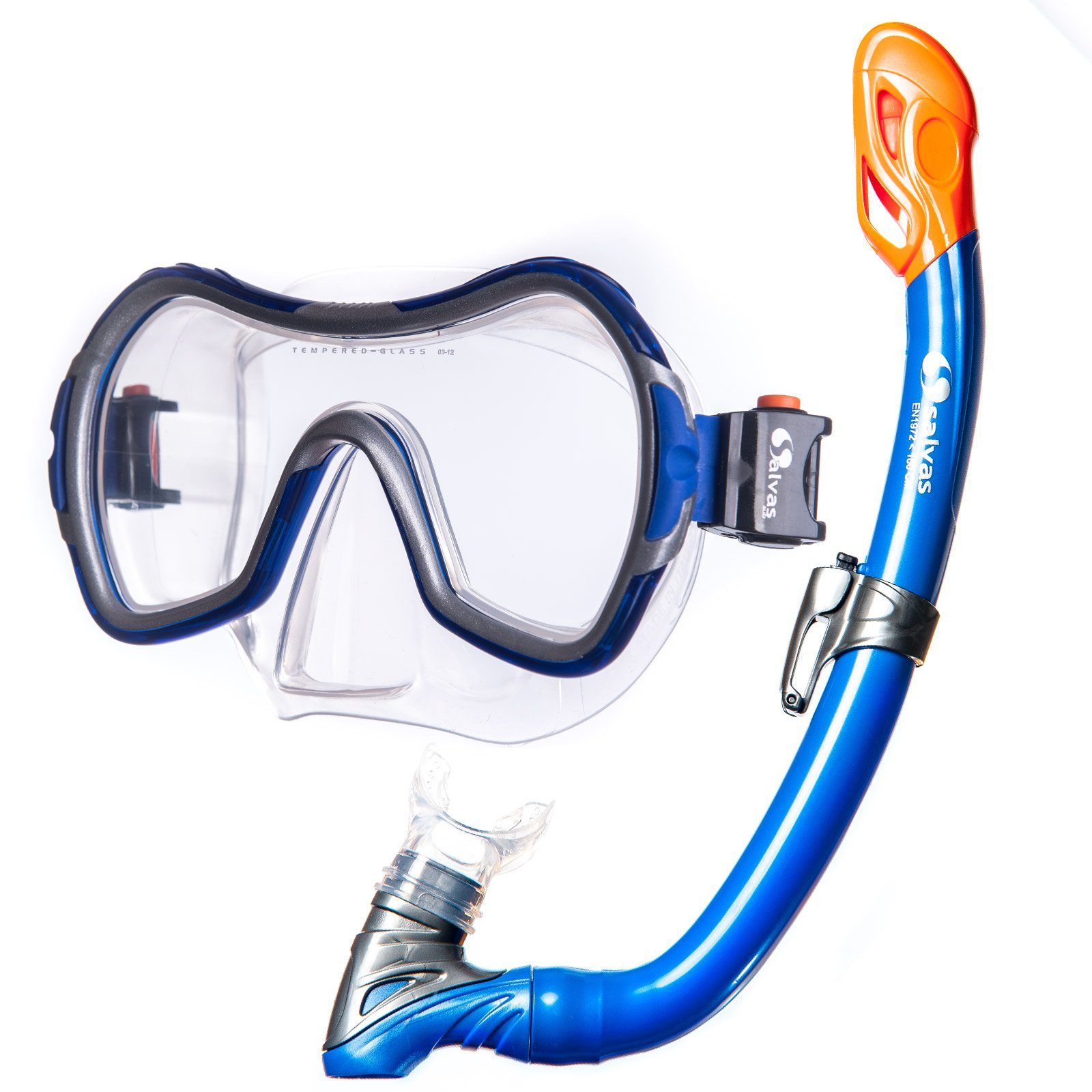 Salvas Schnorchel Kinder Set Wave Tauch Maske + Schnorchel, Taucher Beschlag DryTop Silikon