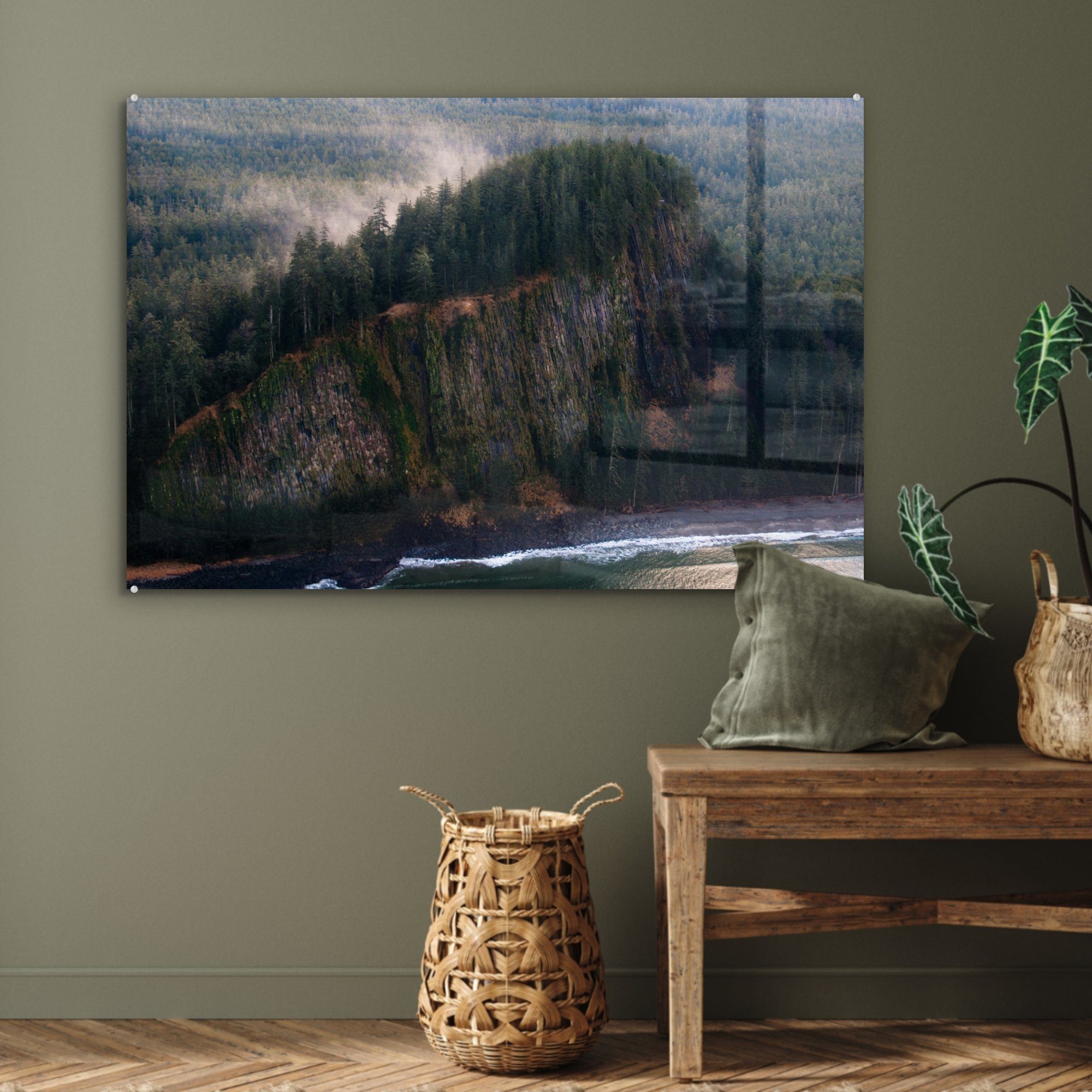 Wälder auf Gwaii Schlafzimmer Klippen Acrylglasbilder den & Kanada, St), Wohnzimmer Haida von in Acrylglasbild (1 MuchoWow