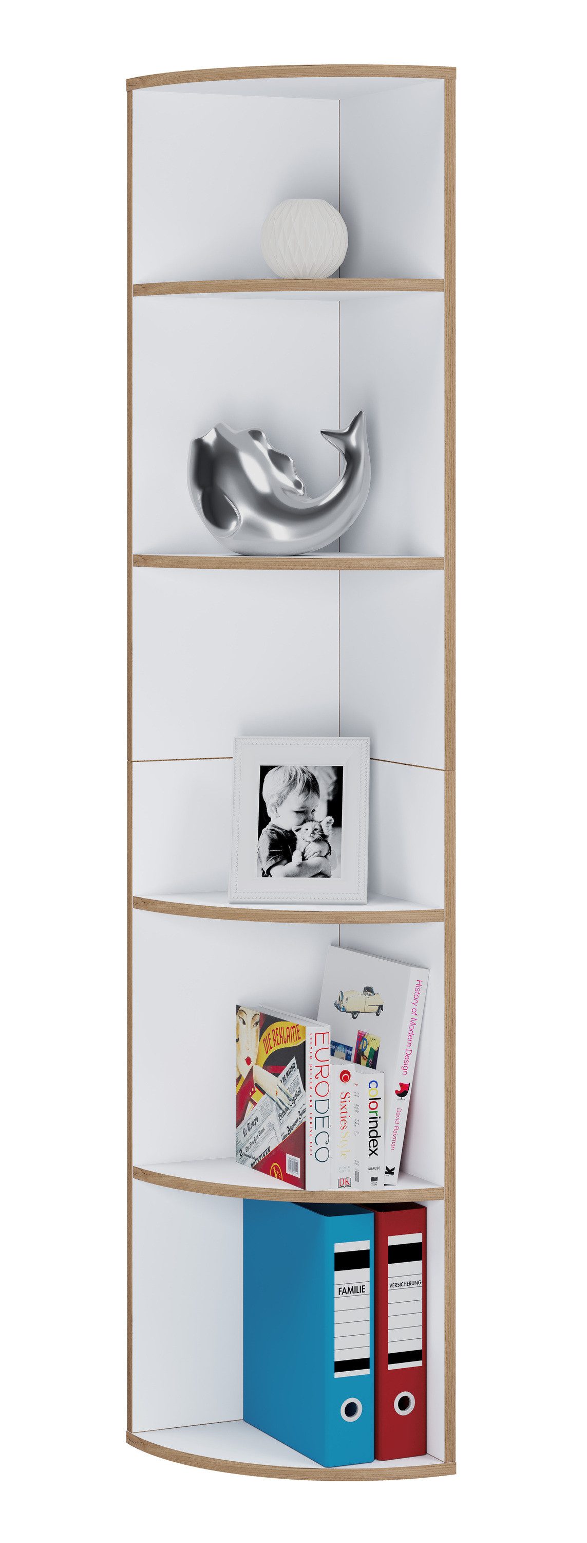 VCM Standregal Elegantes Holzregal Eckregal Regal Salia 5fach
