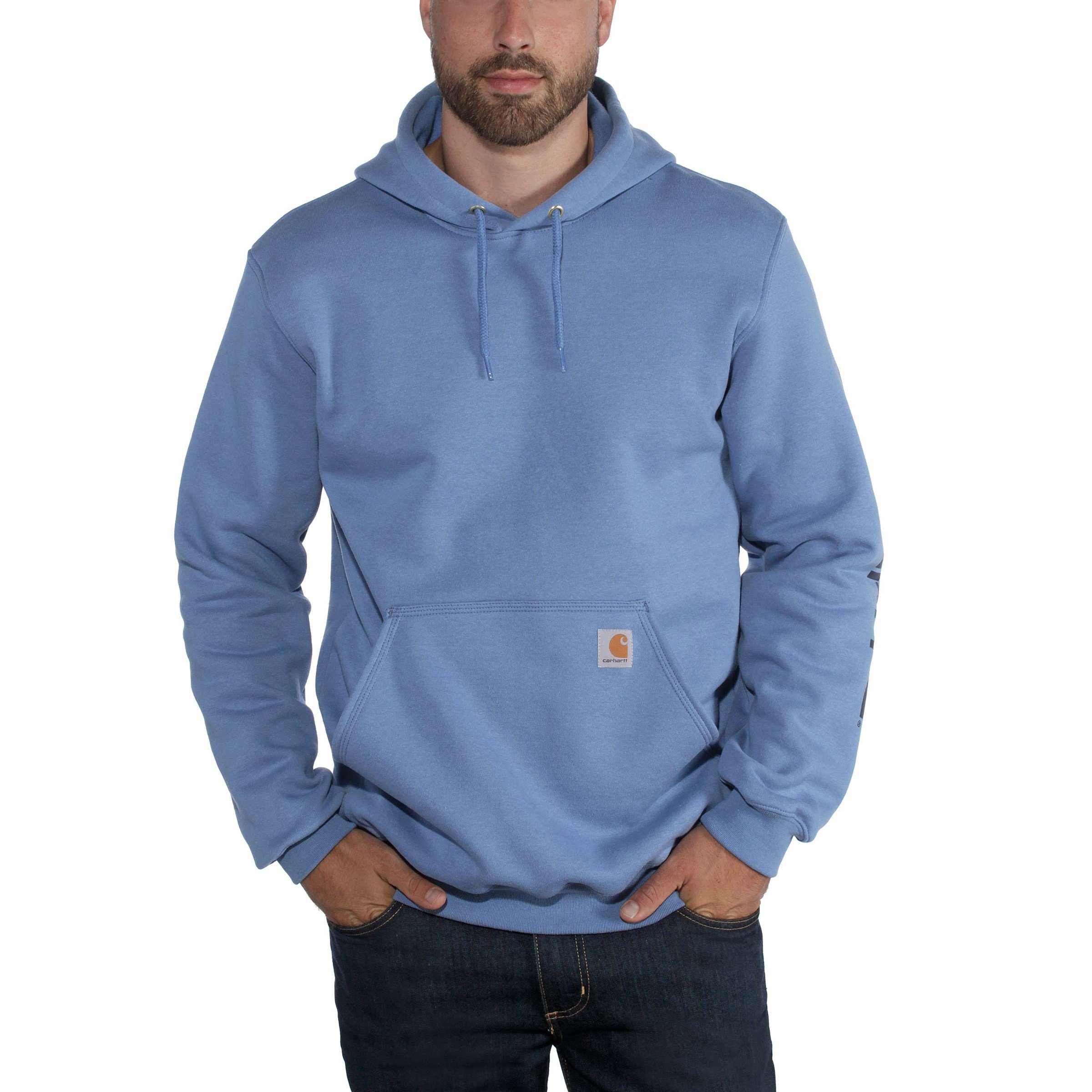 Hoodie blue Fit Kapuzenpullover heather Sleeve Logo Carhartt alpine Midweight Sweatshirt Herren Loose Graphic Carhartt