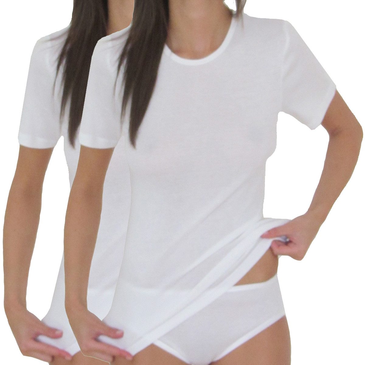 HERMKO Unterziehshirt 17800 (Pack, 2er) Baumwolle/Modal, kurzarm Shirt, seh günstig online kaufen