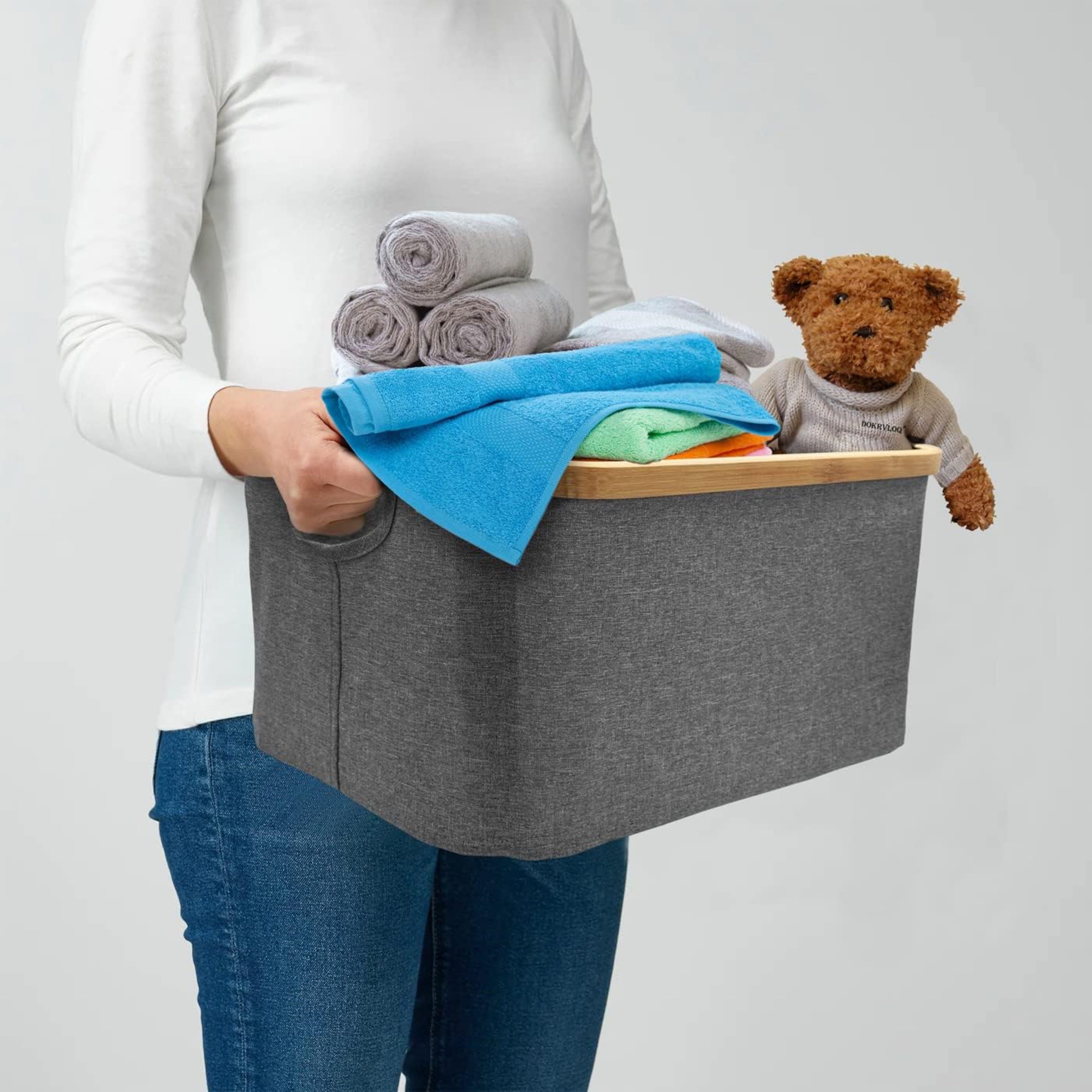 LaCute Wäschekorb Faltbarer Wäschekorb 50 L aus Bambus – Aufbewahrungskorb günstig online kaufen