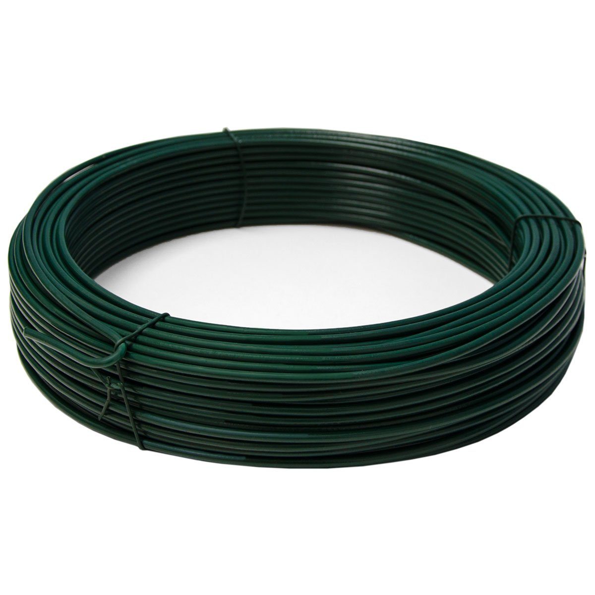 Niederberg Metall Draht 70m Spanndraht 3,8mm Bindedraht Grün Ummantelt, Maschendraht Zaun Metall Draht
