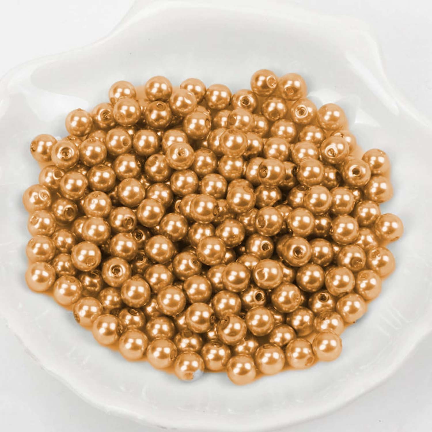 Kopper-24 Bastelperlen Wachsperlen ca. 600 Stück, 4mm, Gold