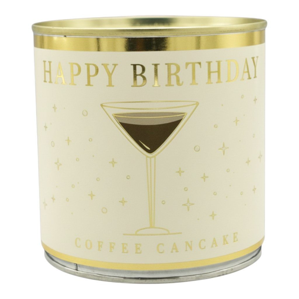Wondercandle Geburtstagskerze Geburtstagskuchen in der Dose „Happy Birthday Coffee Cake“ – Edle (kein Set, kein Set)