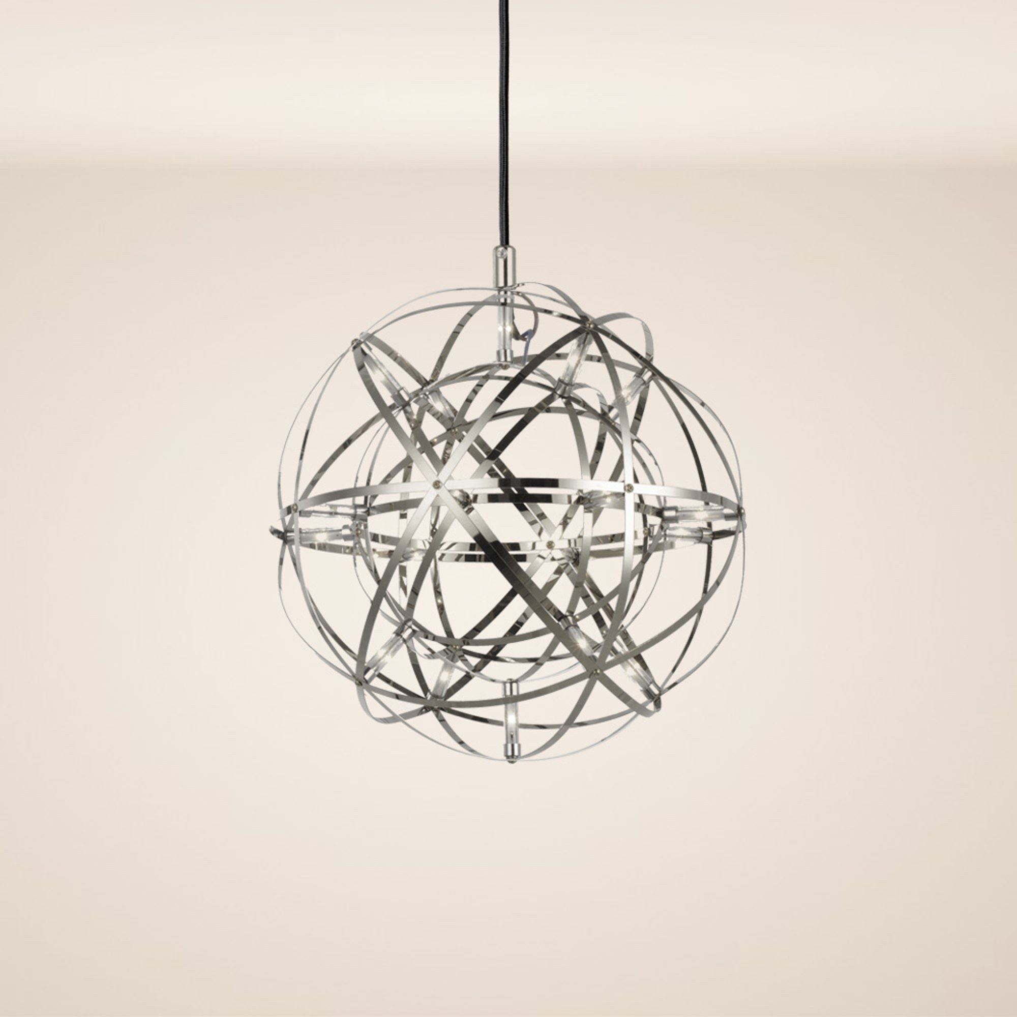 s.luce Pendelleuchte LED Hängeleuchte Atom Dimmbar Chrom, Warmweiß
