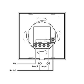 Xavax WiFi unterputz Wandschalter/Lichtschalter mit Alexa-/Google-Steuerung Smarter Lichtschalter