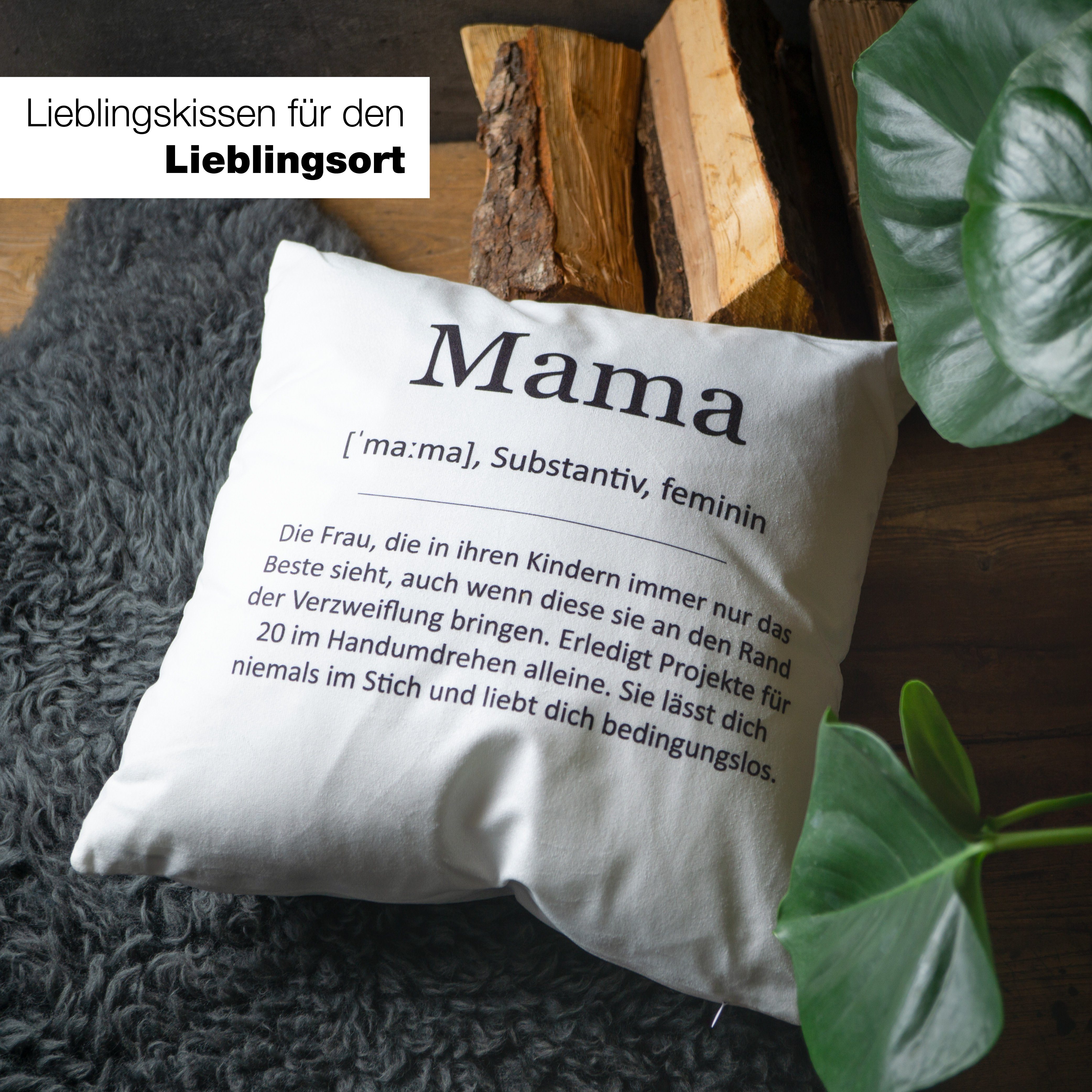 mit Geschenktasche Kissen Motiv Spruch, Dekokissen Mit ILP Mama