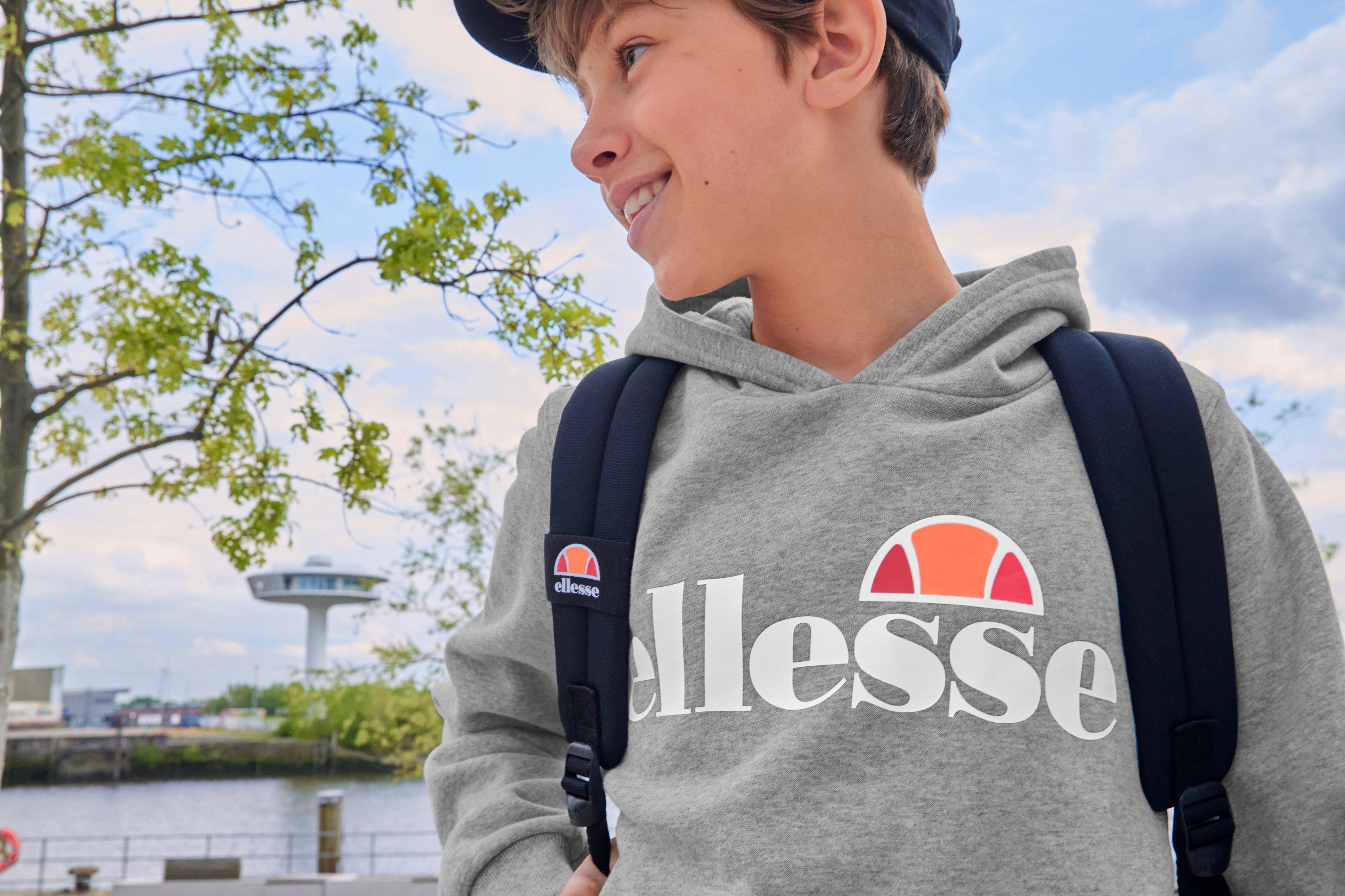 Kinder OH grau-meliert Ellesse JERO für HOODY - Kapuzensweatshirt JNR