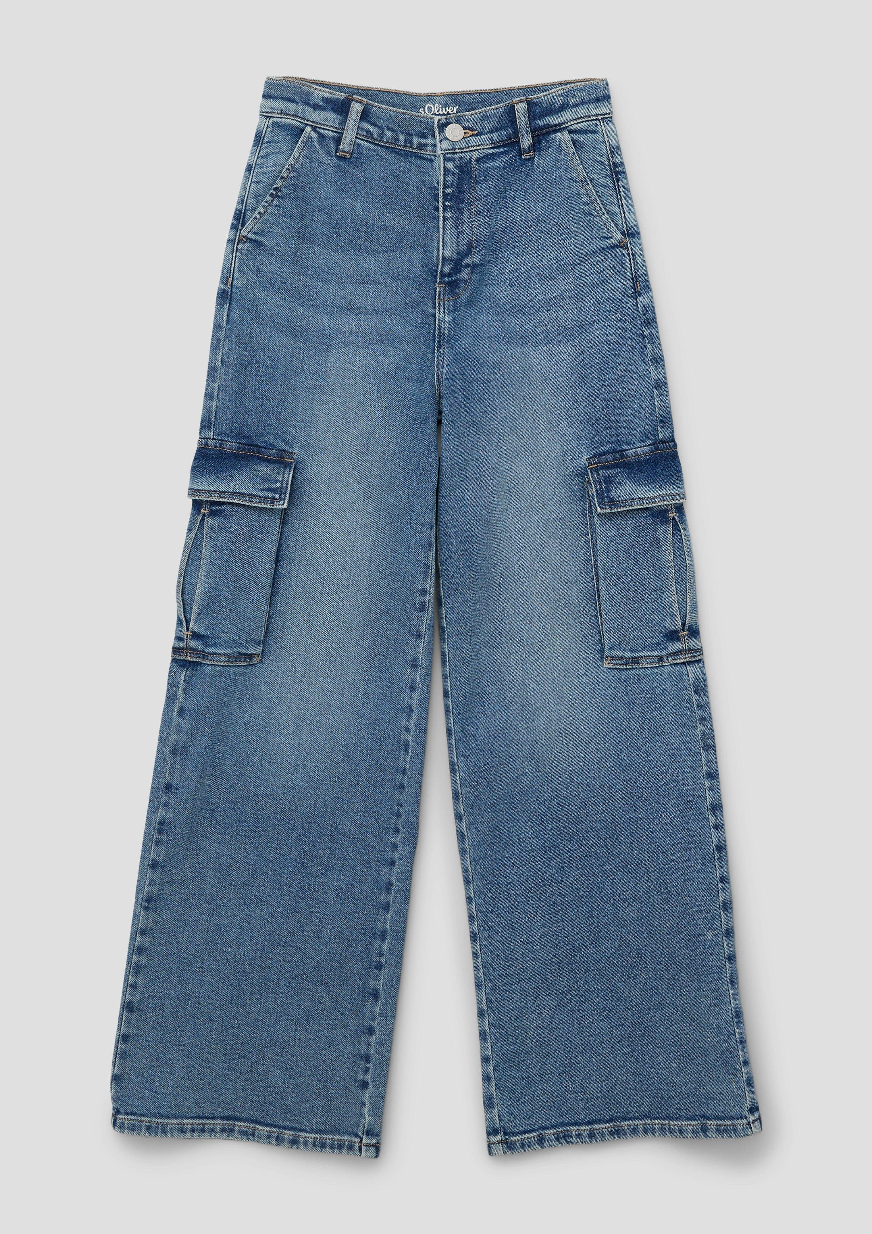 s.Oliver Stoffhose Jeans / Loose Fit / Super high Rise / Wide Leg Waschung