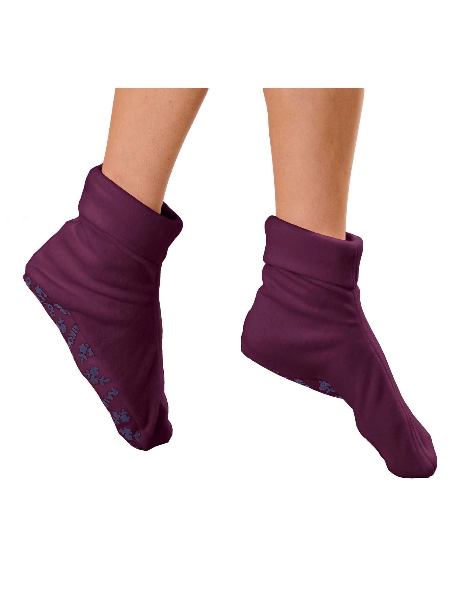 M-Diamant Damen Herren Hausschuh Kuschelsocke Pantoffeln wintersocke Hausstiefel Pantoffel (1 Paar) mit ABS Rutschfester Sohle