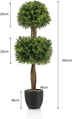 Kunstpflanze Buchsbaum, KOMFOTTEU, Höhe 100 cm, im Topf Kunstbaum Groß, 100 cm