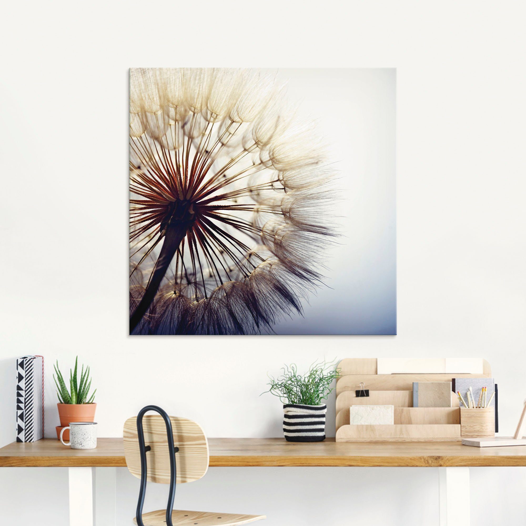 Artland Glasbild Große Pusteblume, Blumen (1 St), in verschiedenen Größen