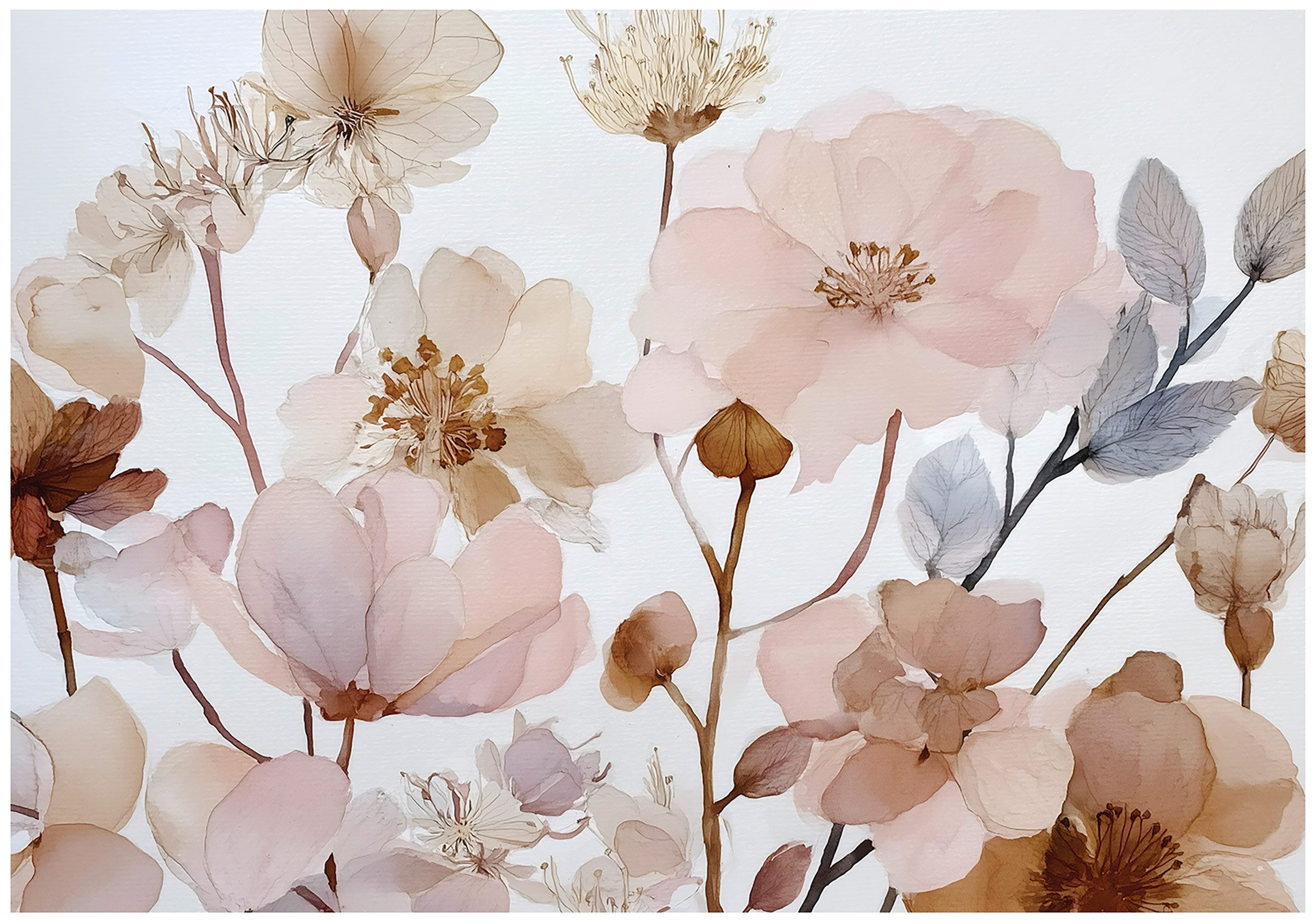 Wallarena Fototapete Blumen Weiß Rosa Vlies Tapete Wohnzimmer Schlafzimmer Wandtapete, Glatt Vlies Washable, Blumen, Weiß, Rosa, (Packung, 2 St., Vlies Fototapete), Vliestapete schwarz Wohnzimmer Schlafzimmer Küche Tapete + Kleister