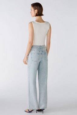 Oui Relax-fit-Jeans Jeans THE STRAIGHT mid waist, regular Lederimitatbesatz