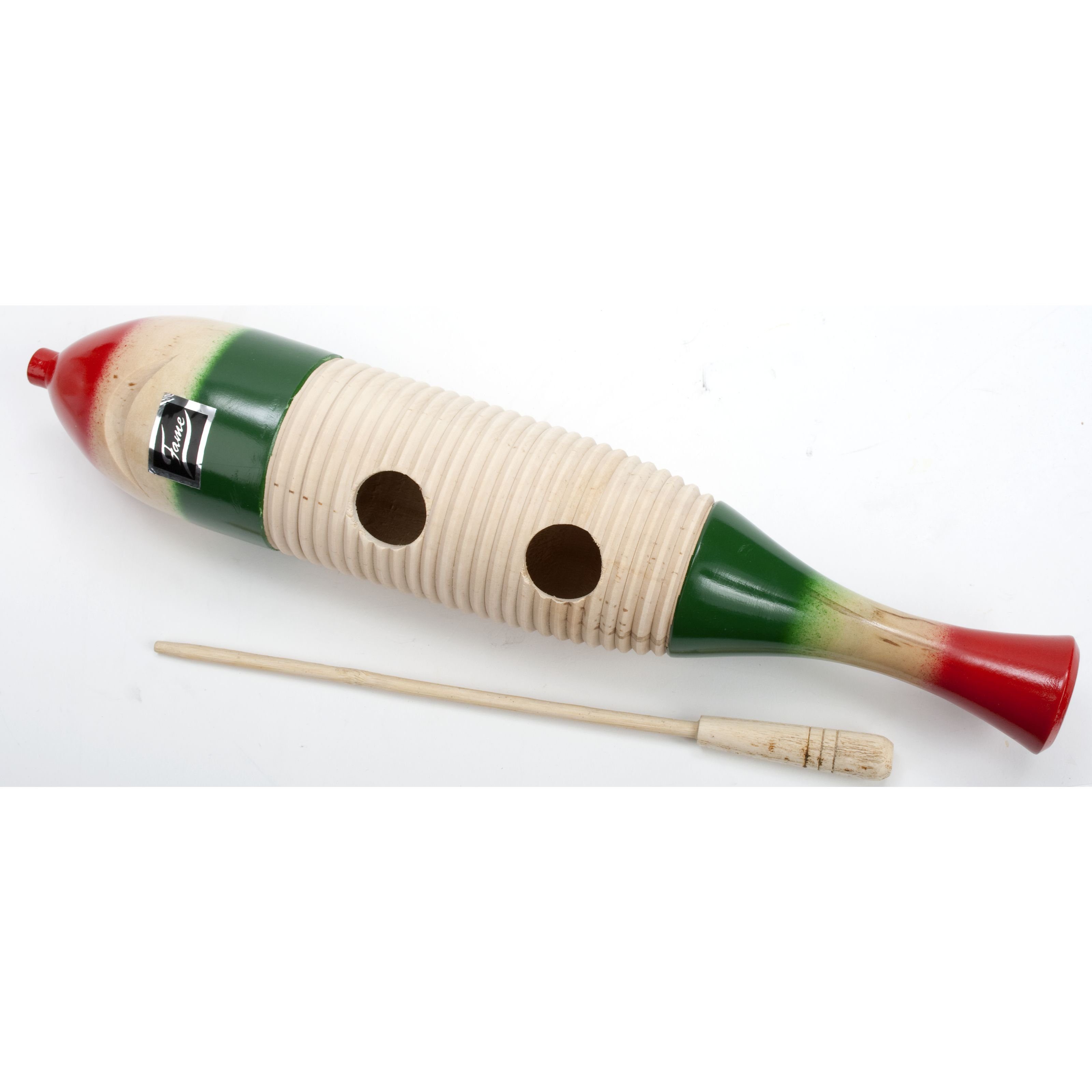 FAME Guiro,Mexican Guiro 36cm Hochwertiges Holz Multicolour Inklusive Молоток Percussion Instrument Rhythmik und Soundvielfalt, Percussion, Гирос, Mexican Guiro, Percussion Instrument, Holz Guiro