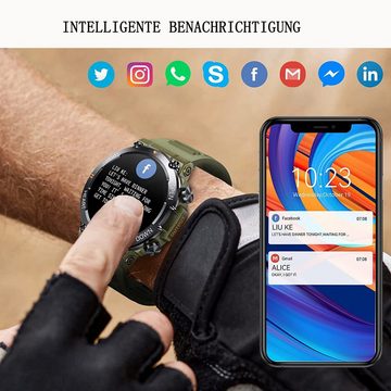 GelldG Smartwatch Herren mit Telefonfunktion 1.39" HD Touchscreen Uhren Smartwatch, Fitness-Uhren