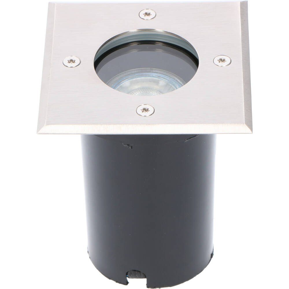 LED\'s light LED GU10 bis quadrat LED, belastbar 1x 1.5 Einbaustrahler IP67 Bodeneinbauleuchte, Edelstahl 1000528 t