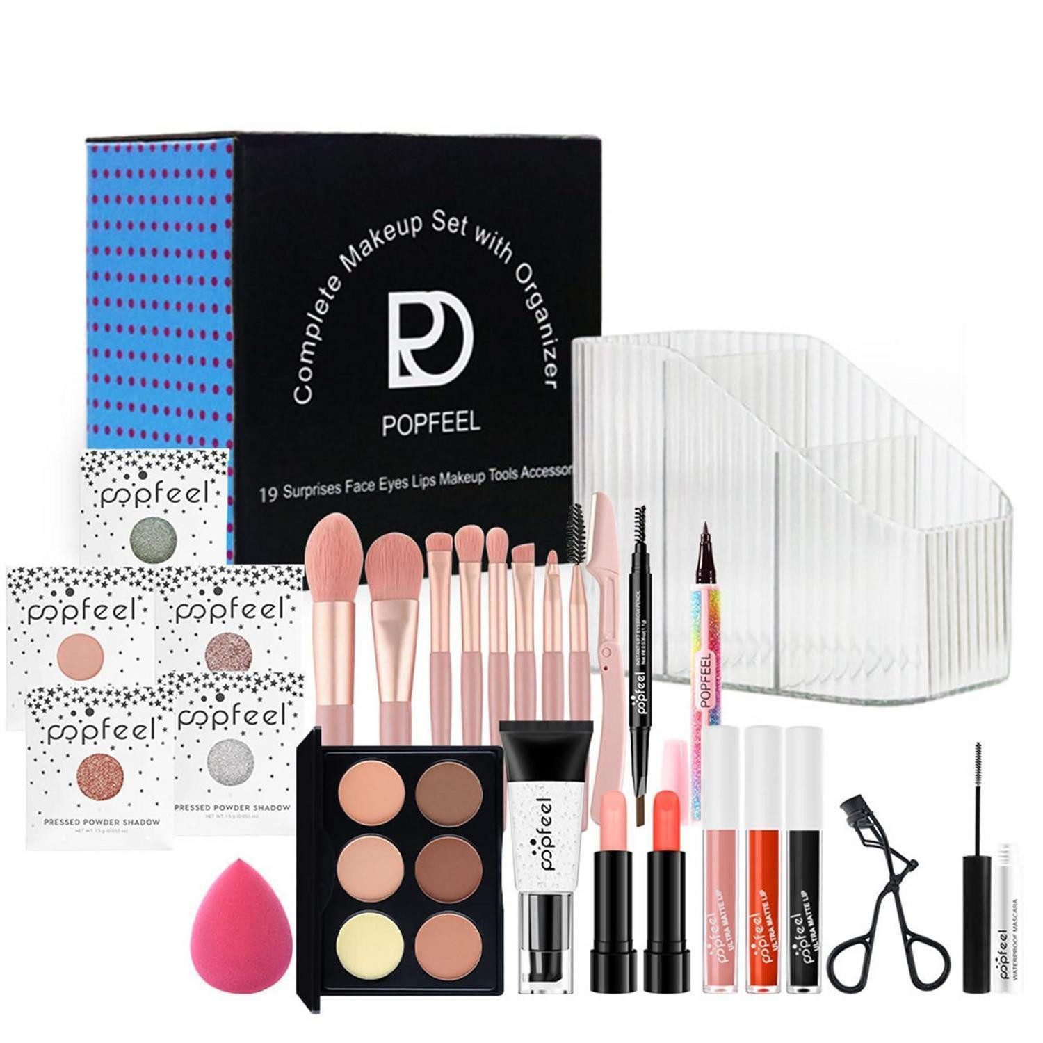 LuxusKollektion Schmink-Set Make-up Set Beauty Kit Lidschatten Lippenstift