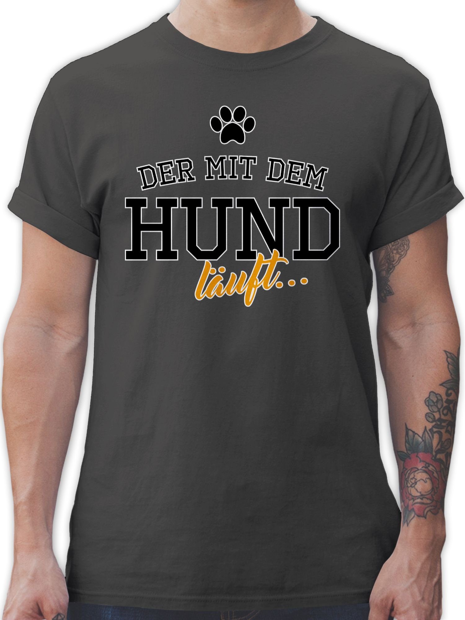 Shirtracer T-Shirt »Der mit dem Hund läuft - Geschenk für Hundebesitzer -  Herren Premium T-Shirt« Hund Hundeliebhaber Hundefreunde online kaufen |  OTTO