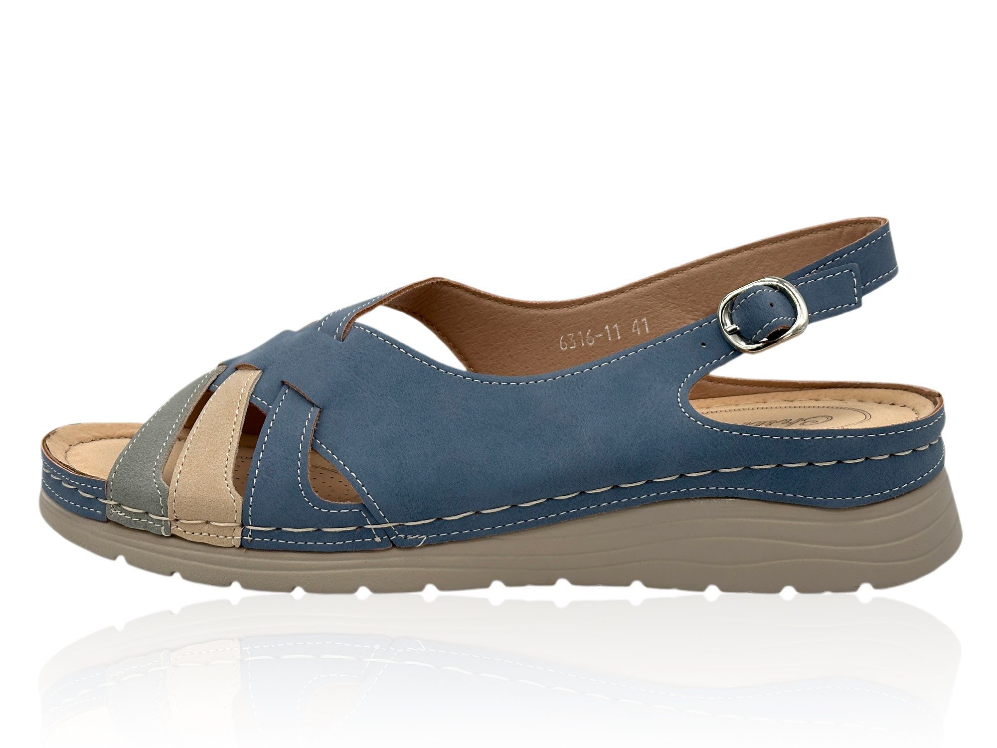 Nowaland Bequeme Damen Sandalen mit Fersenriemen Riemchensandale Stabiler Halt, weich gepolstert, flexibel und leicht