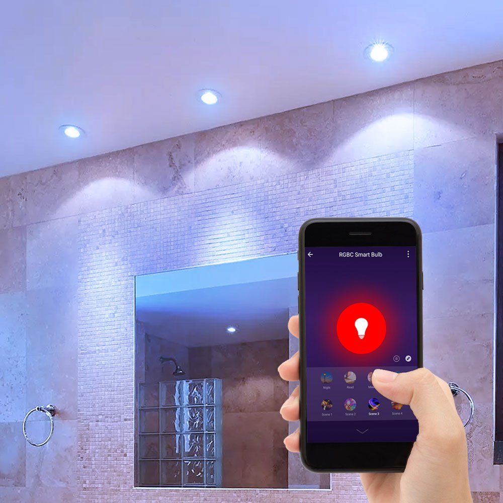 V-TAC LED-Leuchtmittel, Smart Home RGB LED 4,5 W GU10 Leuchtmittel App Alexa Sprachsteuerung