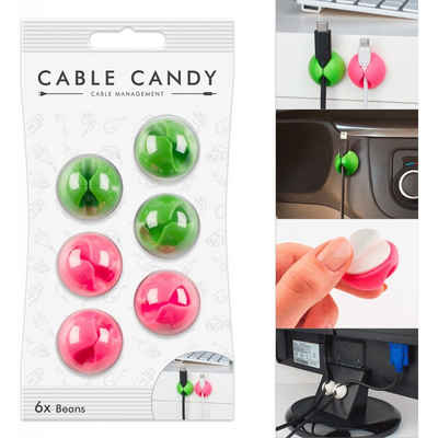 Cable Candy Kabelführung - Kabelhalter / Kabelführung - grün/pink (Packung)