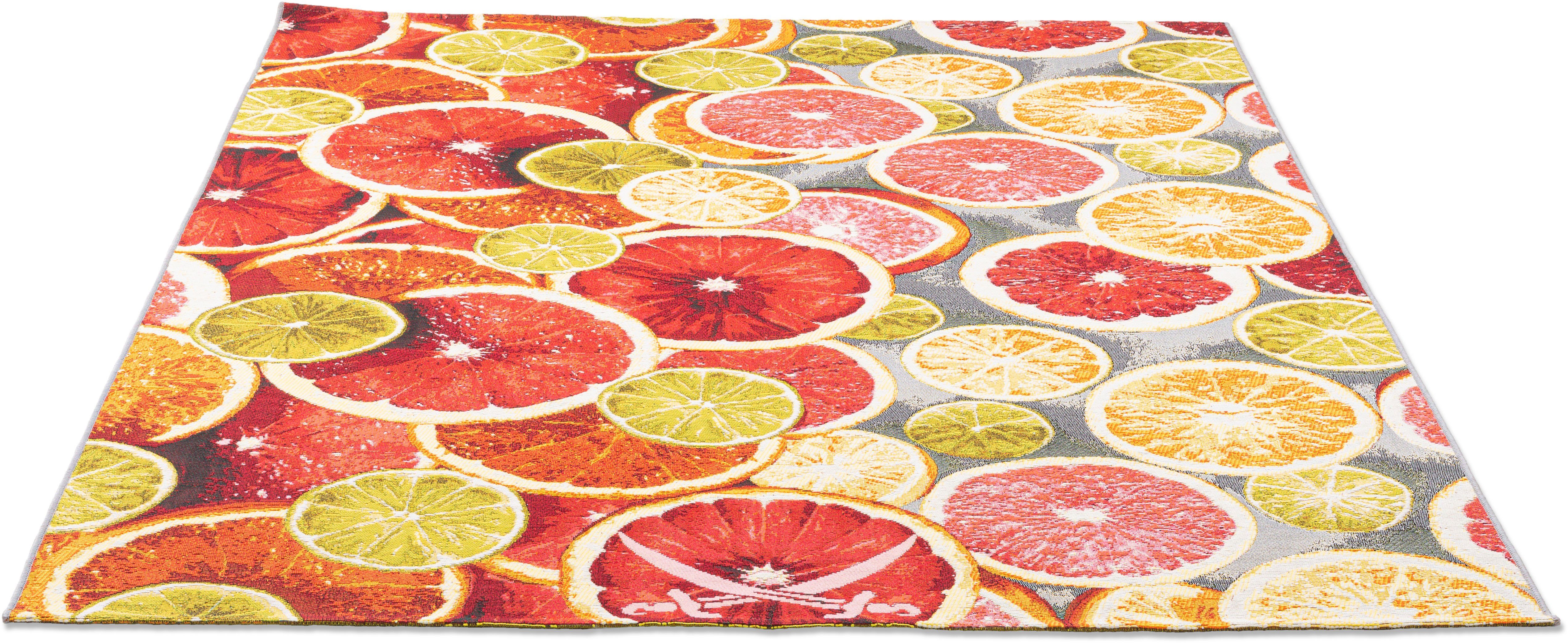 Sansibar Teppich Rantum Beach 003, rechteckig, Höhe: 5 mm, Flachgewebe, modernes Sommer Design, In- und Outdoor geeignet