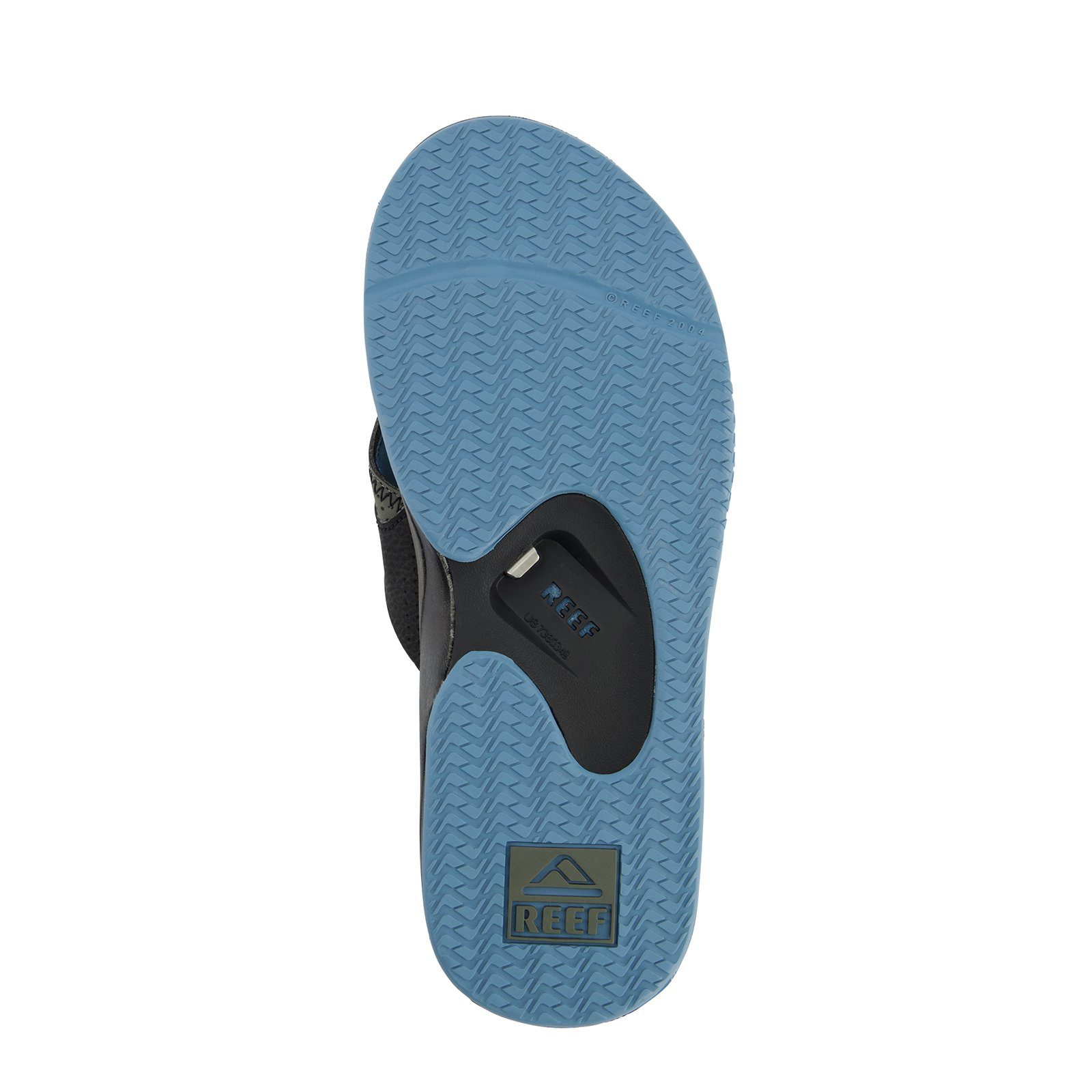 Reef Zehentrenner Fußbett Blue Grey/Light Anatomisch (1-tlg) Fanning Sandale Zehentrenner geformtes