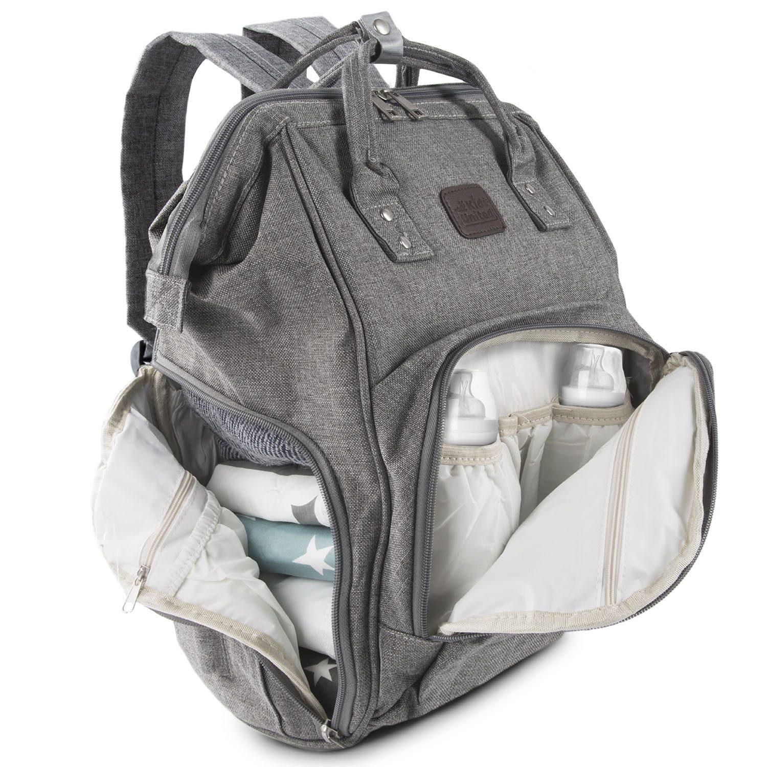 all Kids United Wickelrucksack ALL KIDS UNITED Baby Wickelrucksack mit Wickelauflage & Flaschenfach (Kinderwagengurte & Wickelauflage), Babytasche