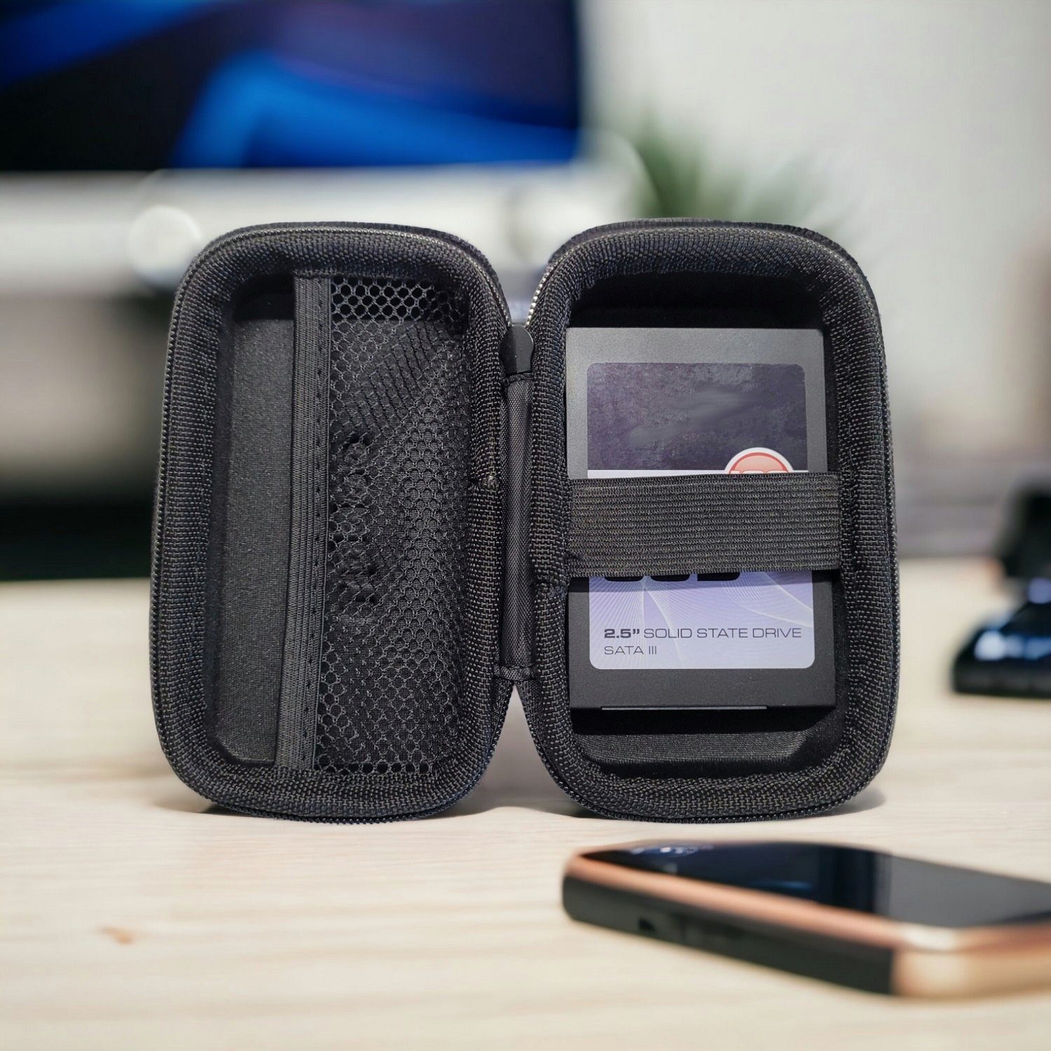 Provance Festplattentasche Schutztasche für Festplatten cm 14x7x6 HDD (M) SSD