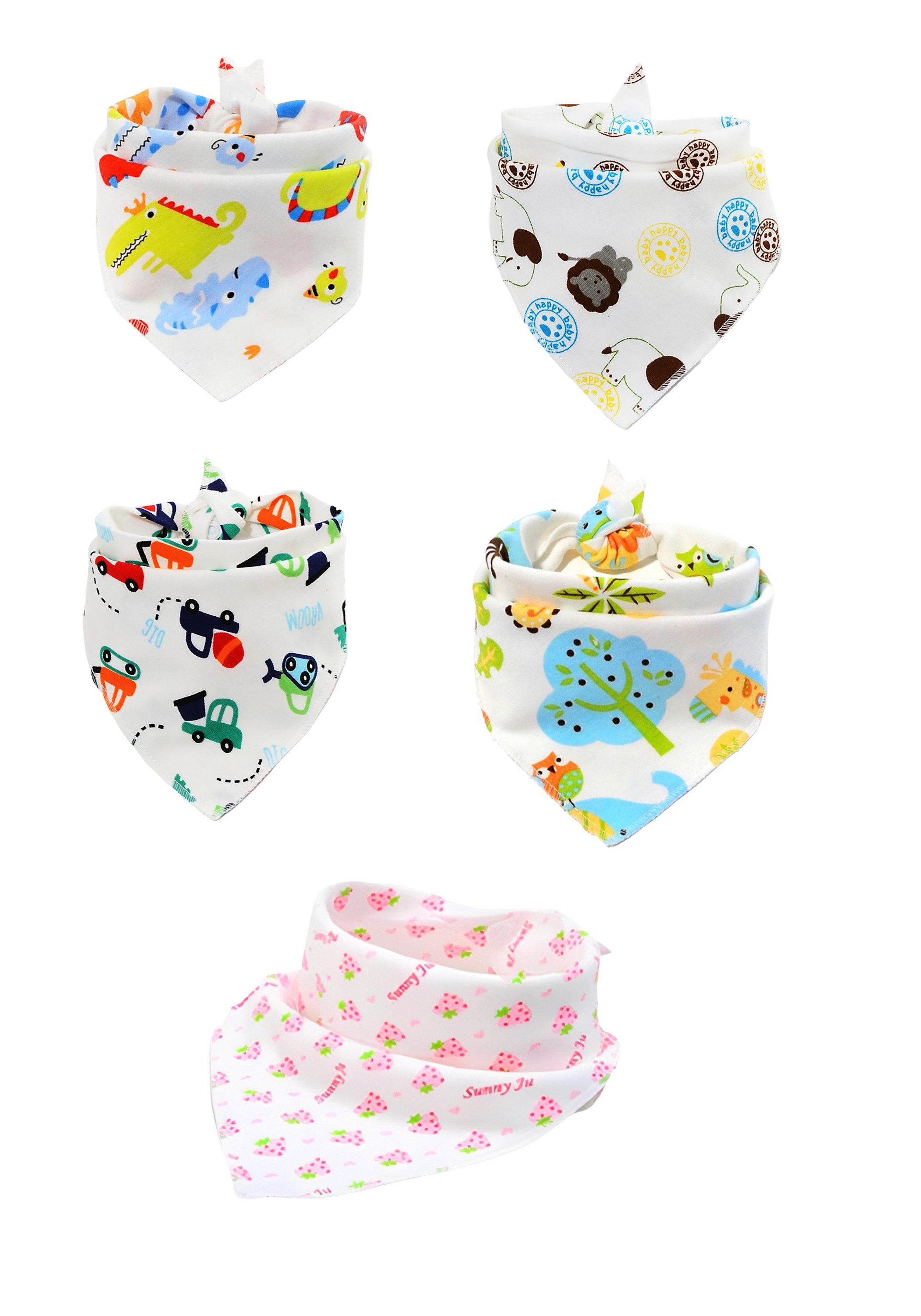 Pippolipo Lätzchen L7 Baby Dreieckstuch Spucktuch Baumwolle, Halstuch mit Druckknopf, Saugfähig und Weich, Größenverstellbar