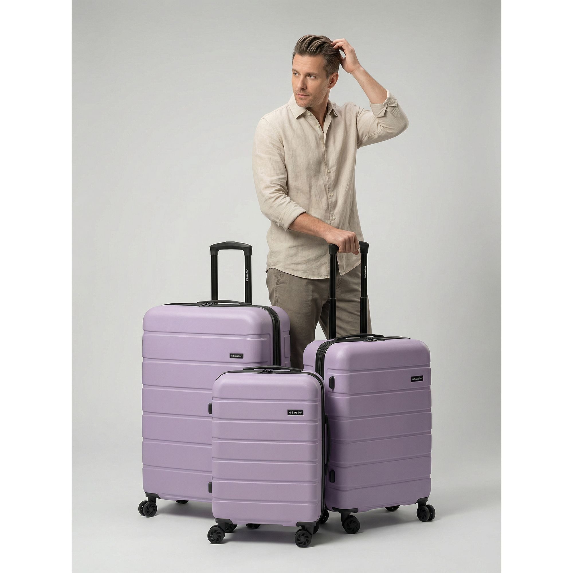 Saxoline® Trolleyset Miami, 4 Rollen, (3-teilig, 3 tlg), ABS