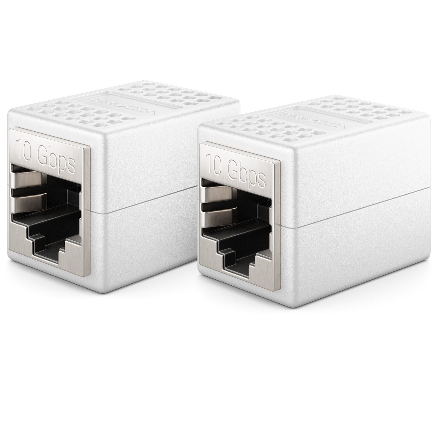 deleyCON 2x CAT 6a LAN Kabel Verlängerung RJ45 Patchkabel Kupplung Verbinder Netzwerk-Adapter