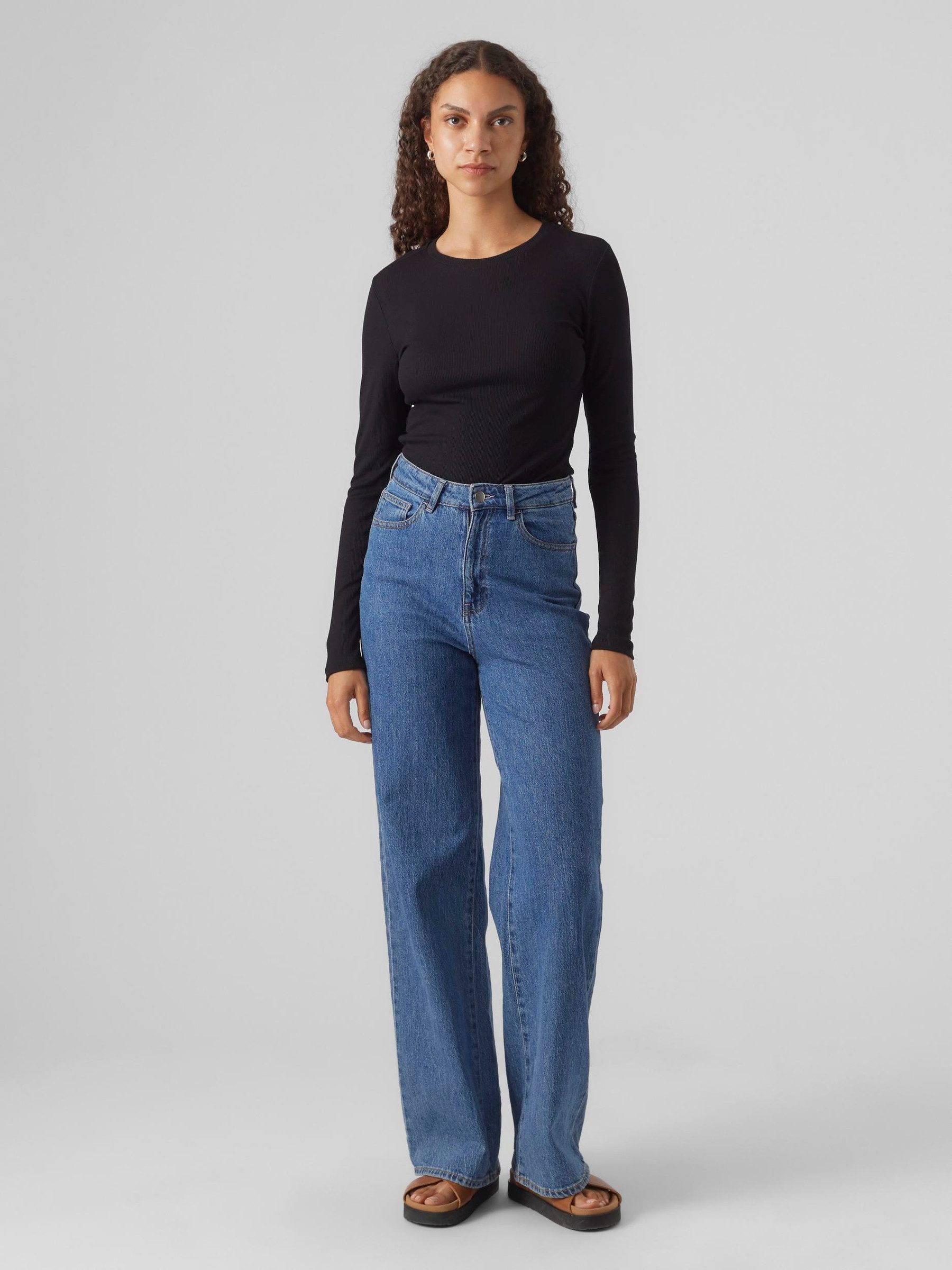 Vero Moda Longpullover VMROMA LS SLIM TOP JRS NOOS, Longpulli