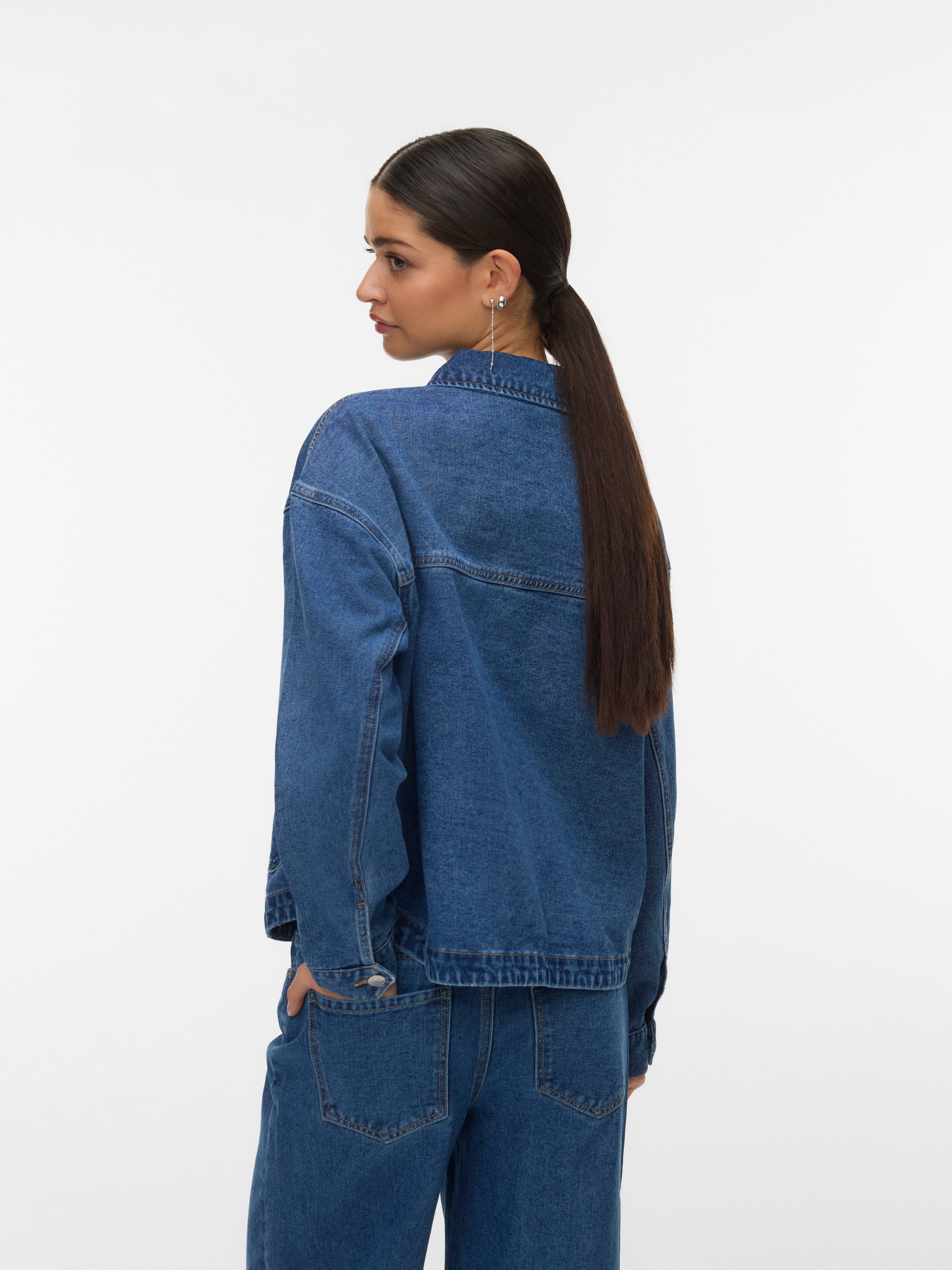 Vero Moda Jeansjacke VMJAMIE LS DENIM SHACKET MIX NOOS Baumwollmischung günstig online kaufen