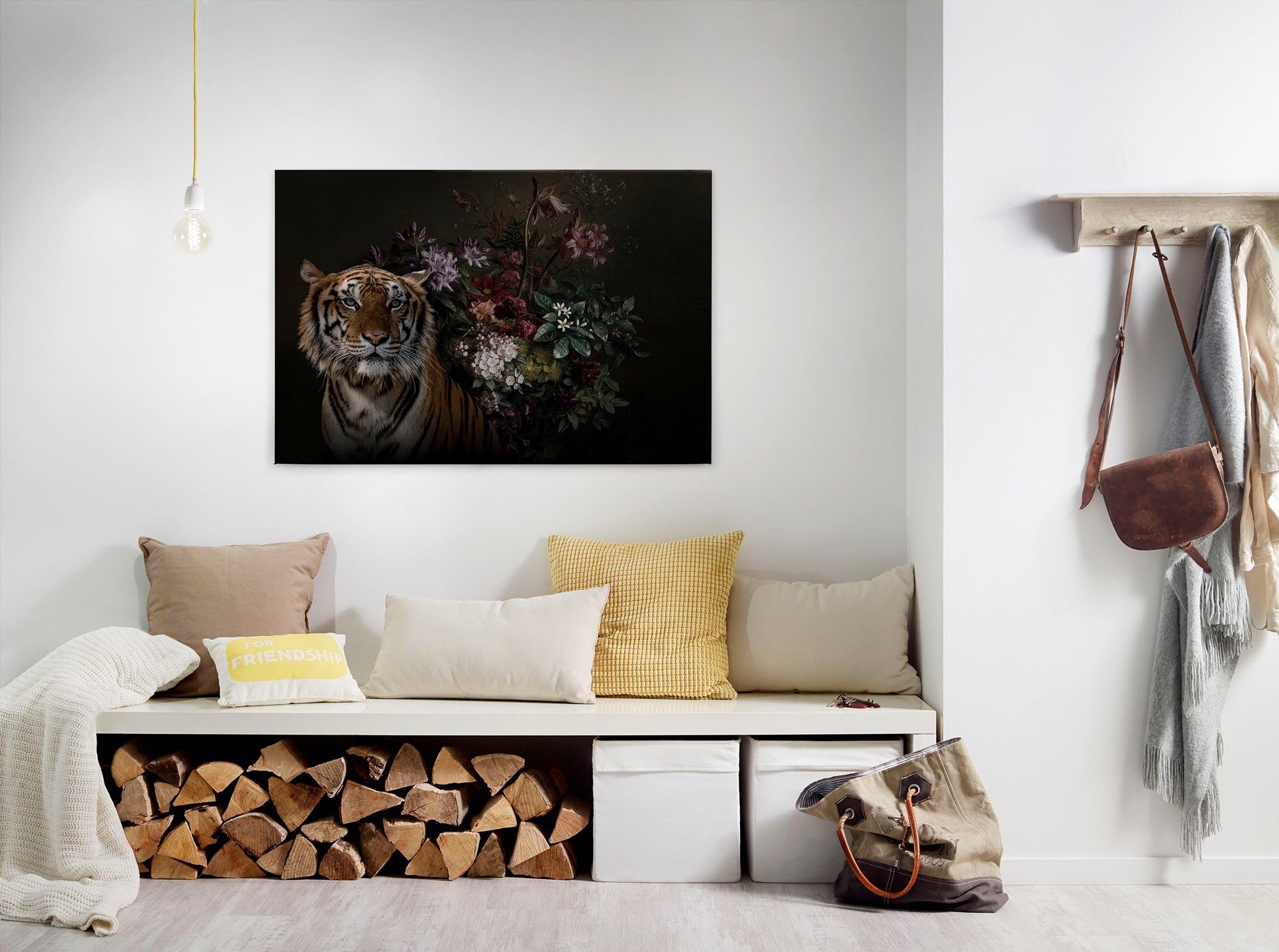 A.S. Création Leinwandbild wildlife, Kinder, Kunst, Tiere (1 St), Keilrahmen Bild Blumen Floral Rosen Leinwand-Bild Wohnzimmer modern