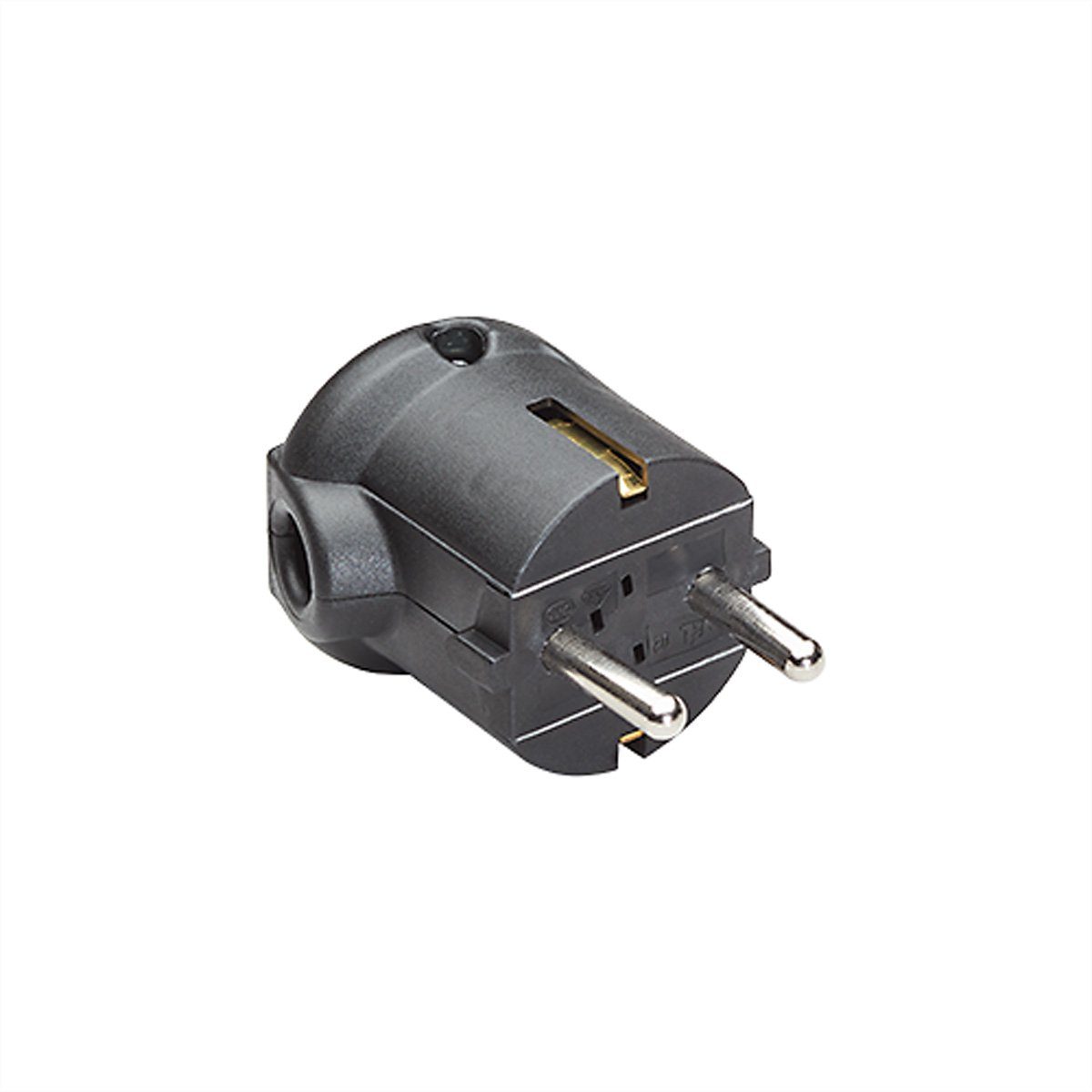 Bachmann Schutzkontaktstecker Stromadapter, 0 cm, schwarz bruchfest, montierbar, IP 20, Winkel