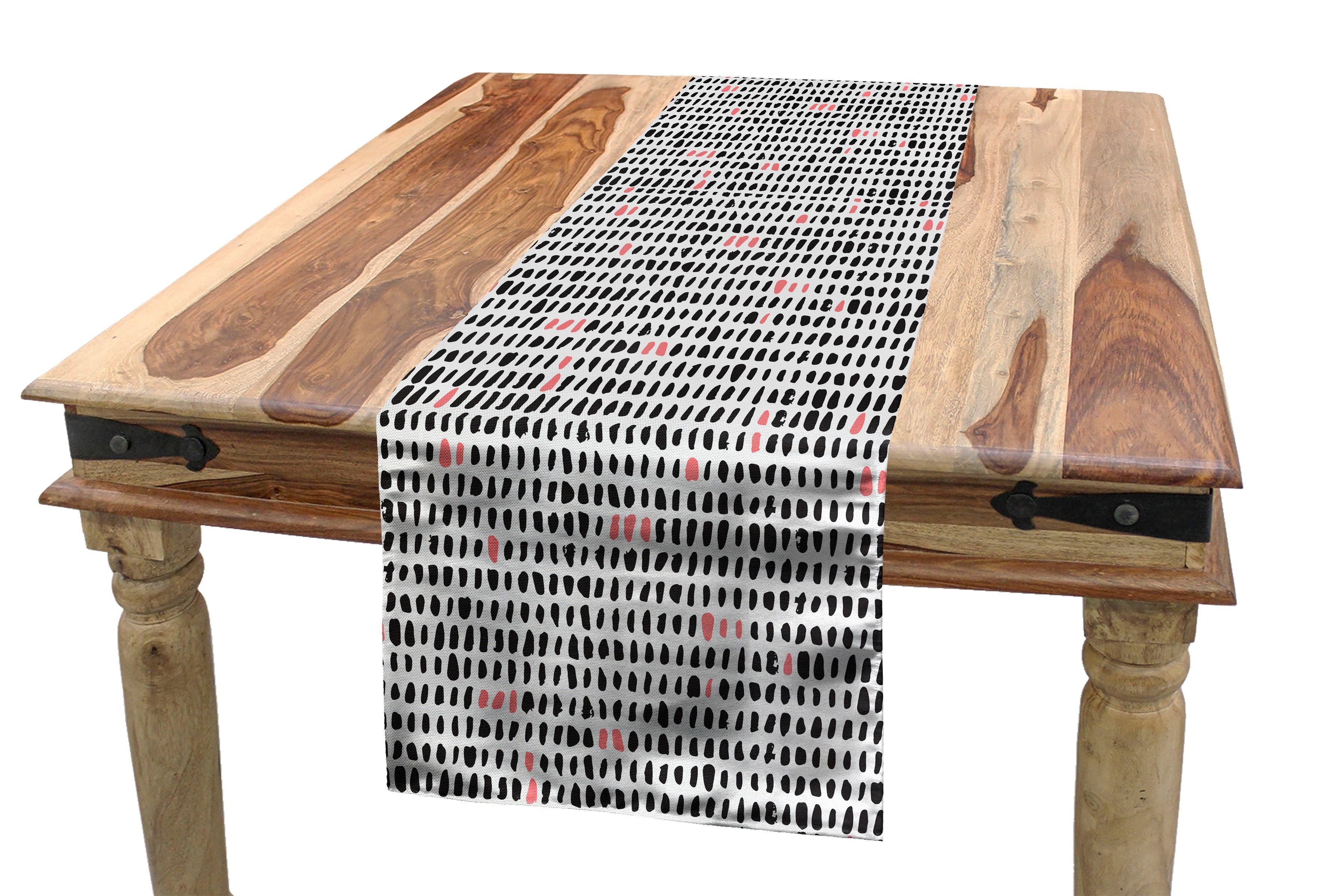 Abakuhaus Tischläufer Esszimmer Küche Rechteckiger Dekorativer Tischläufer, Abstrakt Einfacher Brushstroke Shapes