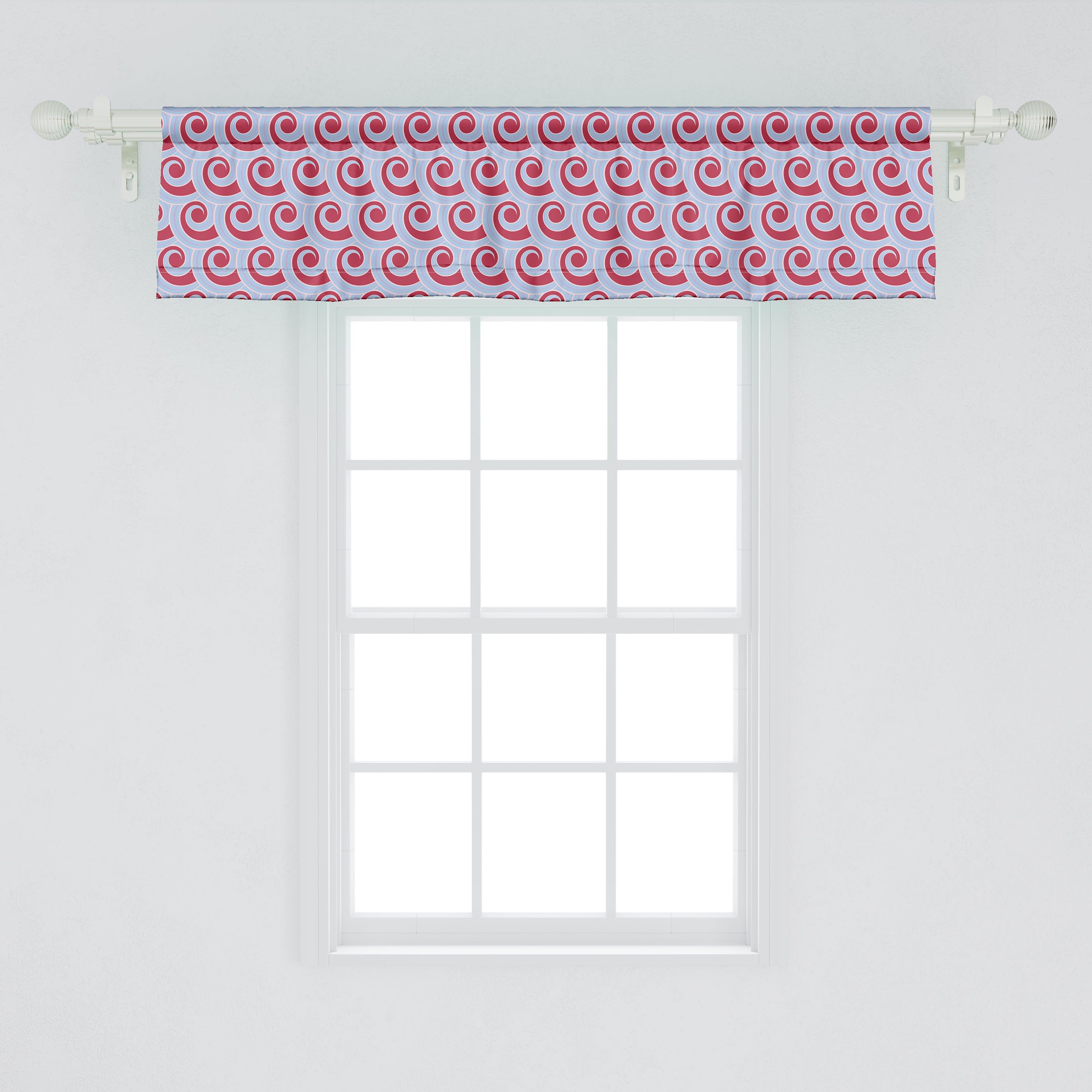 Art-Wellen-Entwurf mit Dekor Schlafzimmer Abakuhaus, Volant für Japanischer Scheibengardine Stangentasche, Abstrakt Microfaser, Vorhang Küche