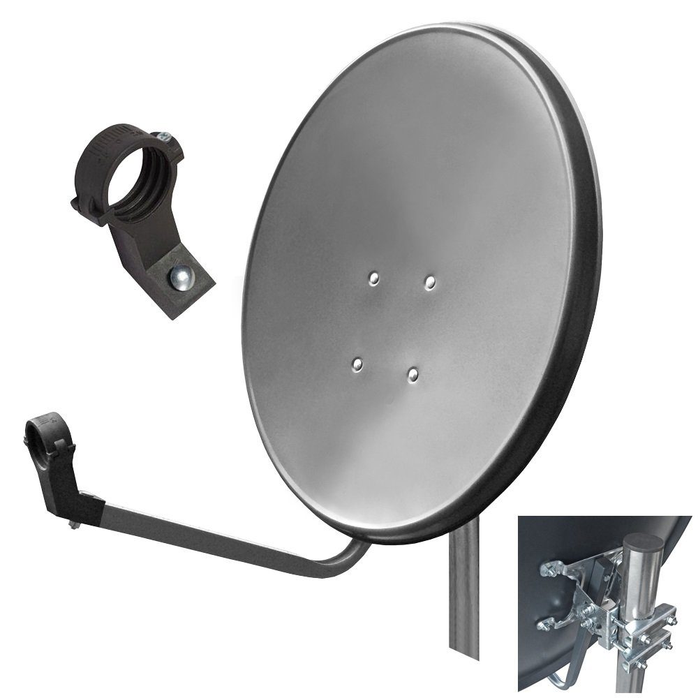 ARLI »ARLI 60 cm HD Sat Anlage Antenne grau Set inkl. Receiver + Kabel + Stecker für 1 Teilnehmer Set 12365« SAT Antenne (60 cm, Stahl) ARLI »ARLI 60 cm HD Sat Anlage Antenne grau Set inkl. Receiver + Kabel + Stecker für 1 Teilnehmer Set 12365« SAT Antenne (60 cm, Stahl)