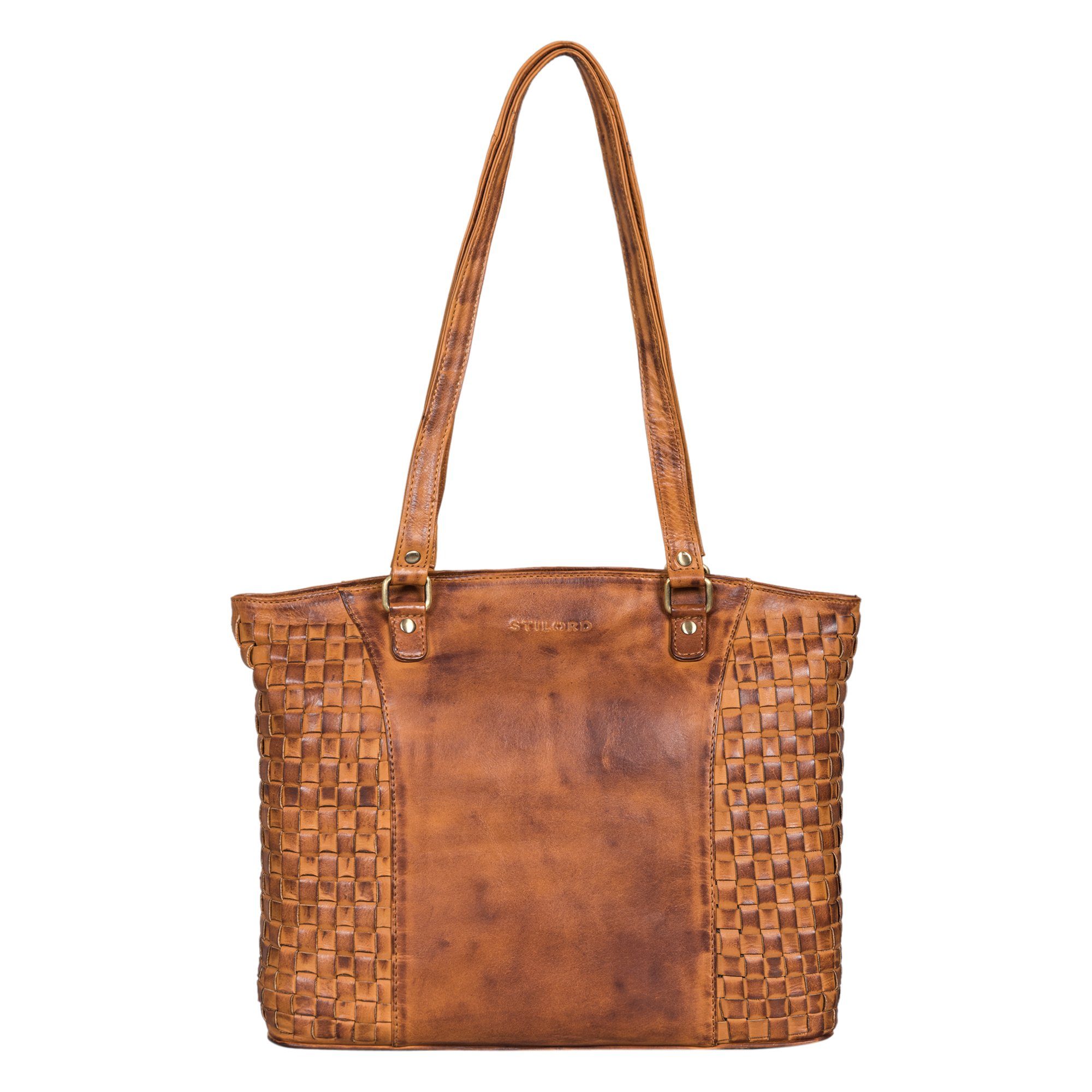 STILORD Handtasche "Cora" Handtasche Damen im Boho-Look Leder geflochten
