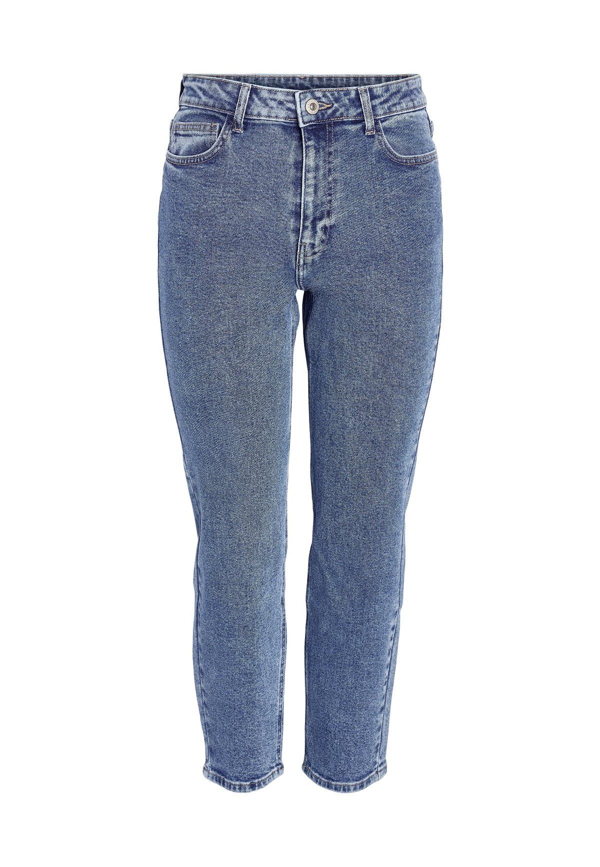 Slim-fit-Jeans Lockere Ankle Jeans Slim Fit Denim High Waist NMMONI