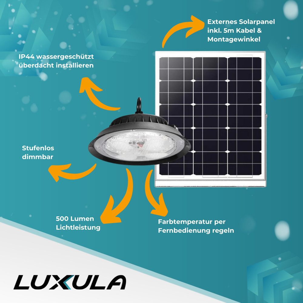 LUXULA LED Solarleuchte LUXULA LED Solar-Hängeleuchte 500 lm, Farbwechsler