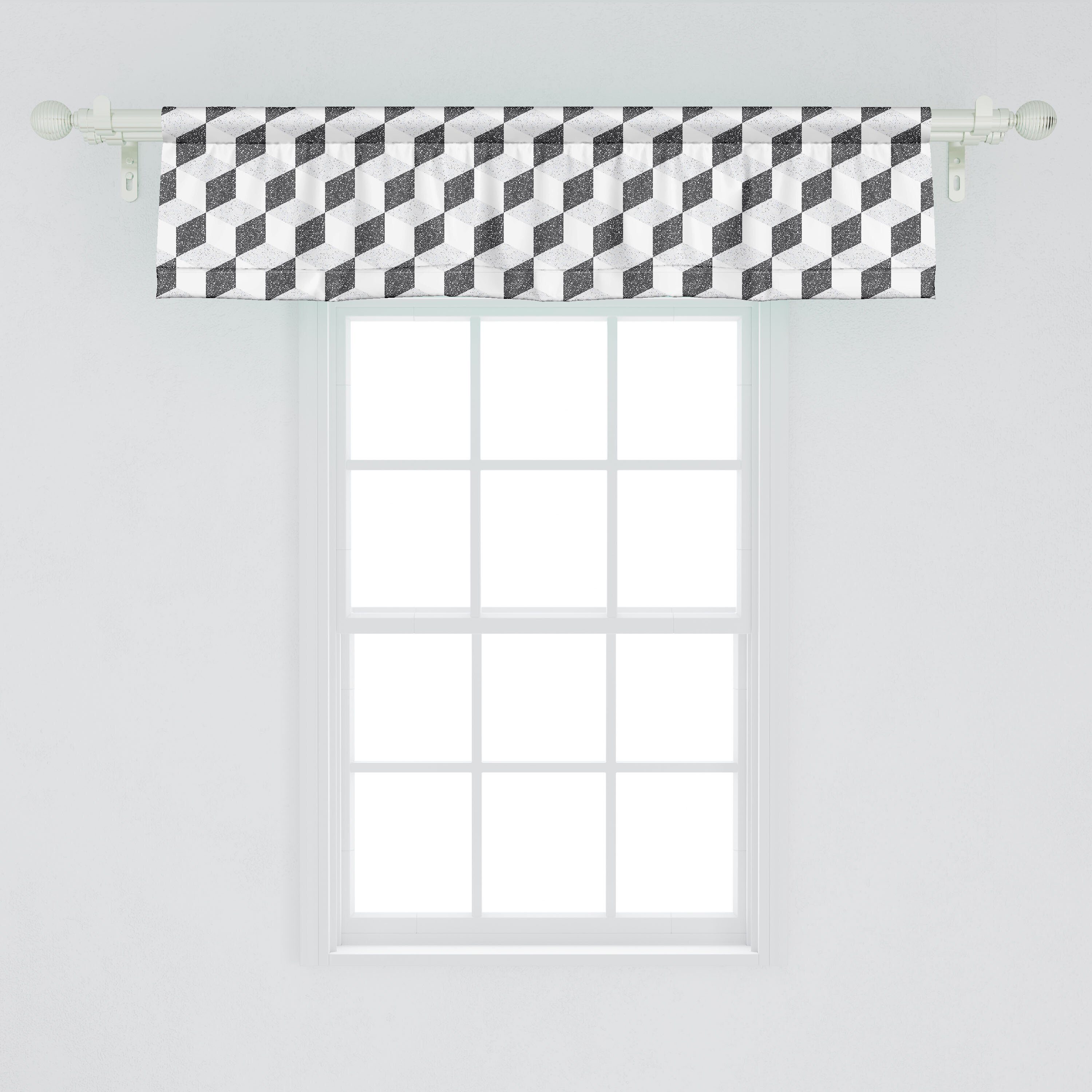 Mosaik Küche für Volant Abstrakt mit Bilder Rhombuses Scheibengardine Stangentasche, Abakuhaus, Dekor Microfaser, Schlafzimmer Vorhang