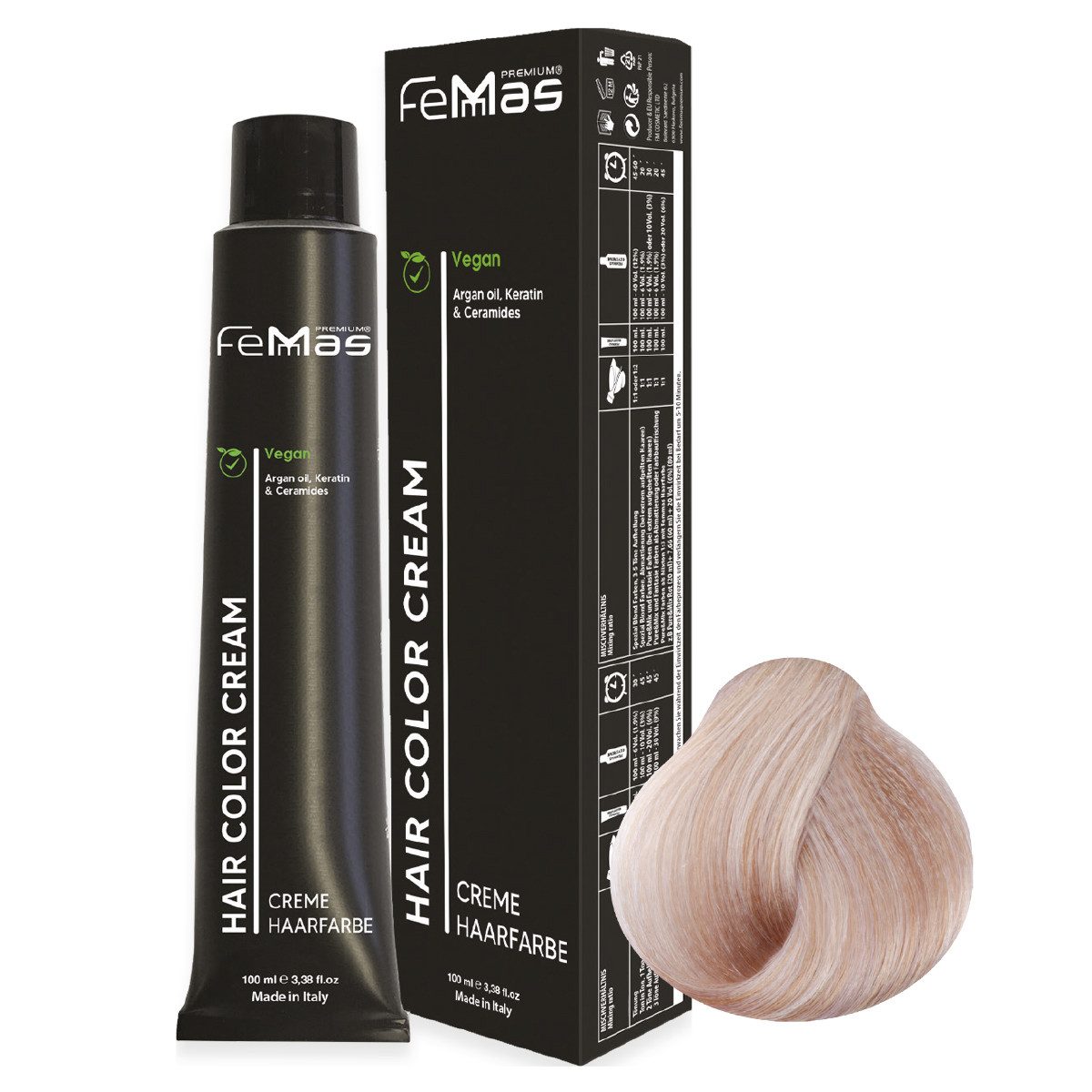 Femmas Premium Haarfarbe FemMas Hair Color Cream 100ml, 1-tlg.